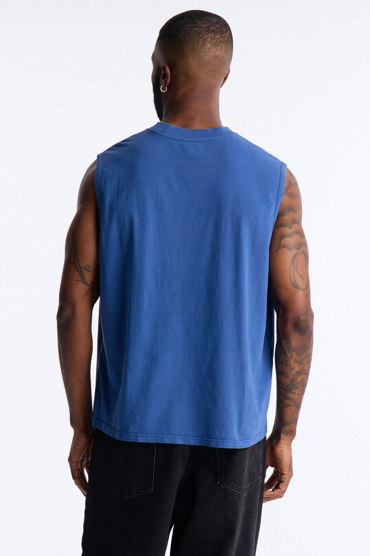 Cropped Muscle Tee - Blue