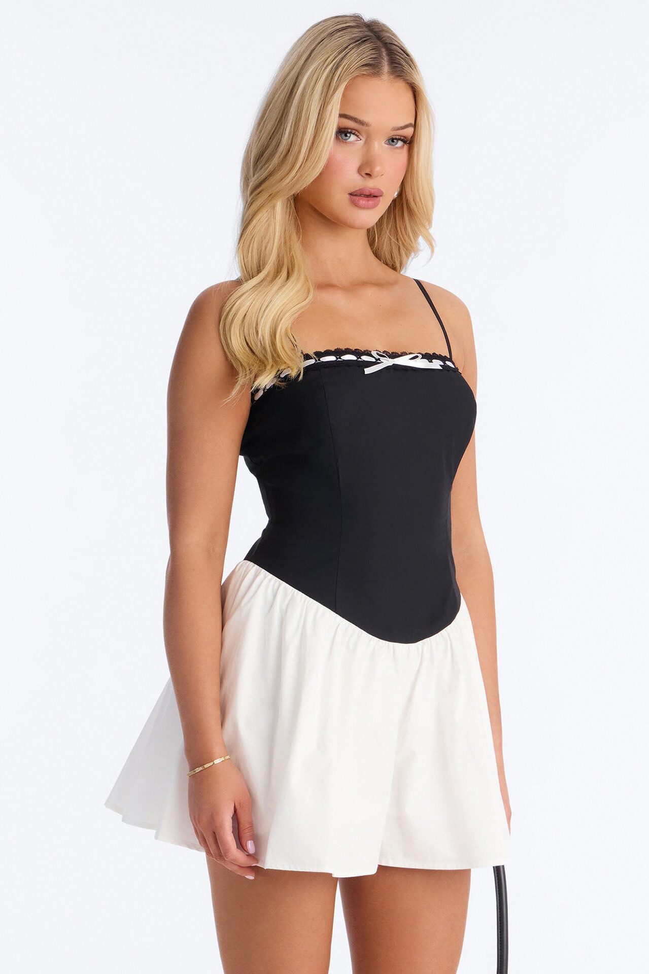 Tea Time Poplin Flowy Romper - Black/White