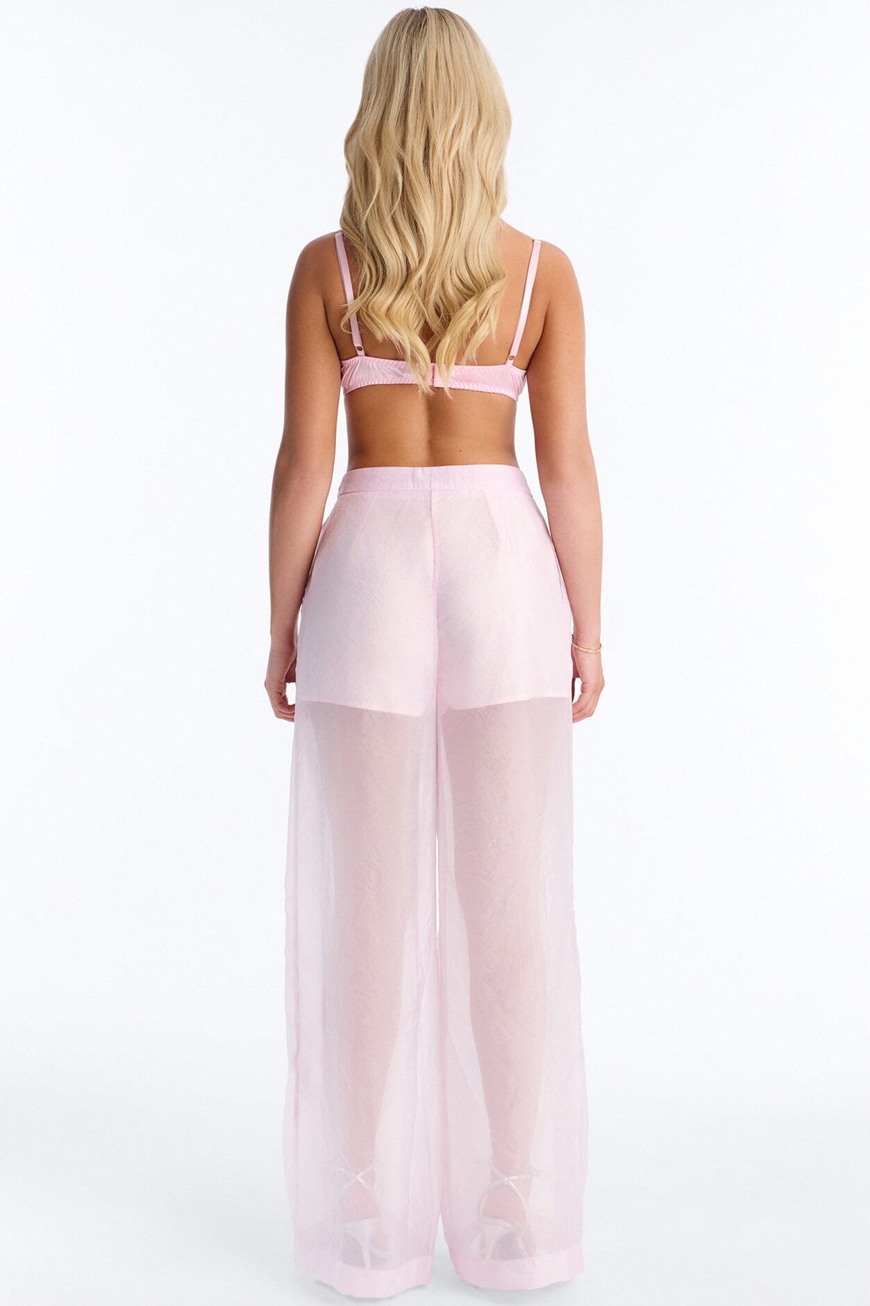Blossom Organza Trousers - Light Pink