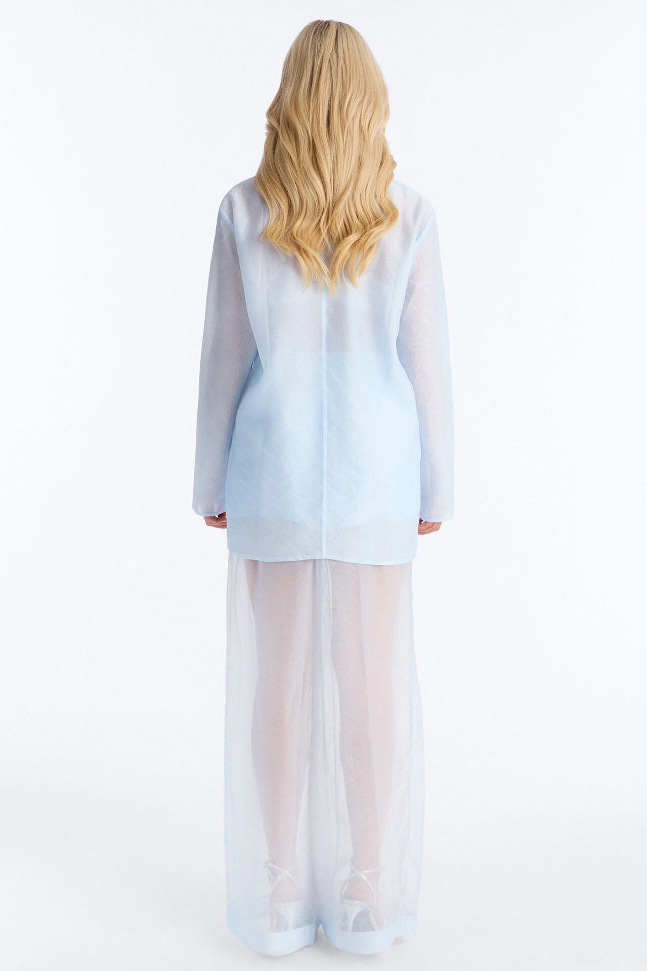 Blossom Organza Blazer - Light Blue