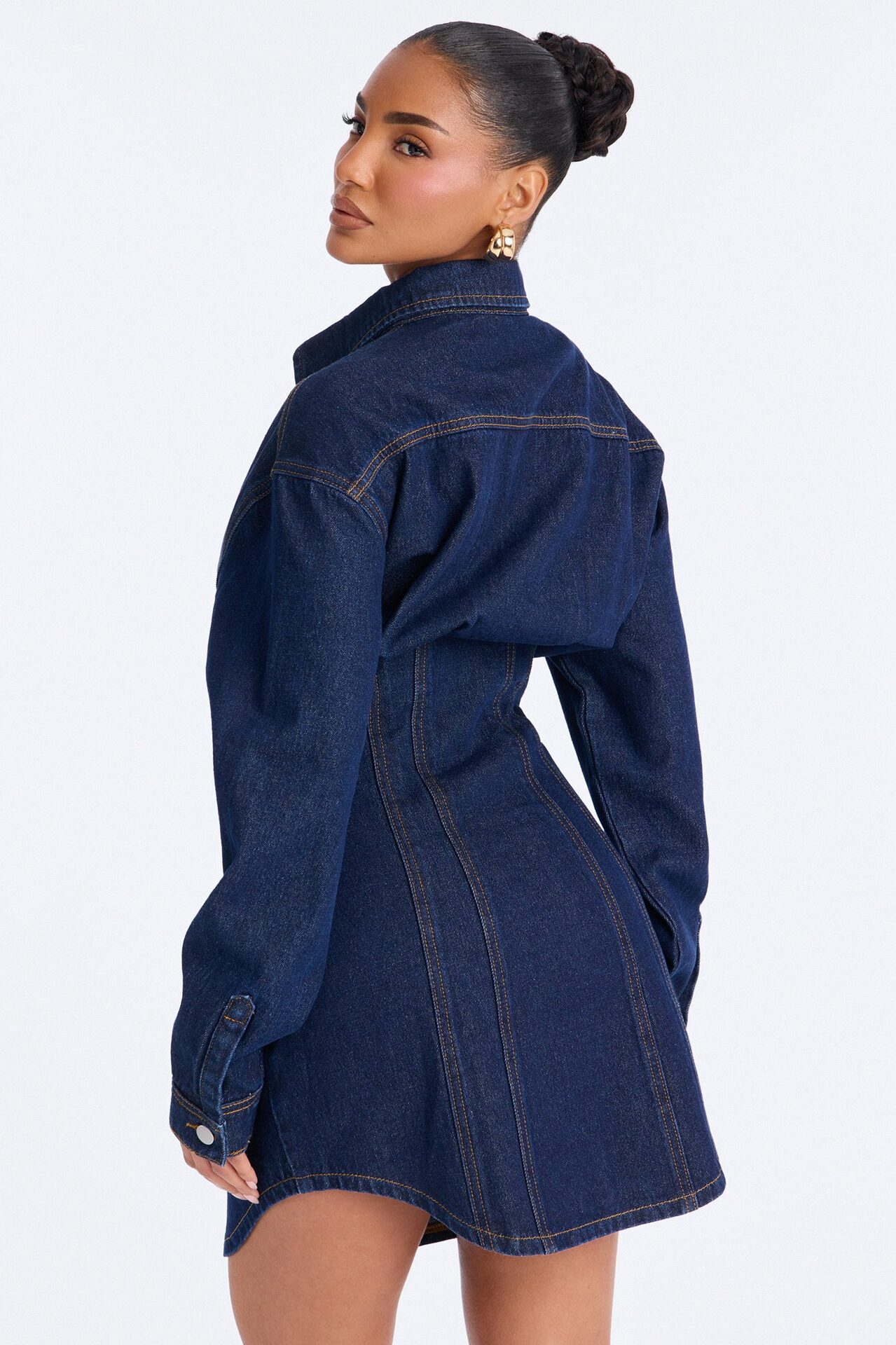 Alessandra Denim Mini Dress - Dark Wash