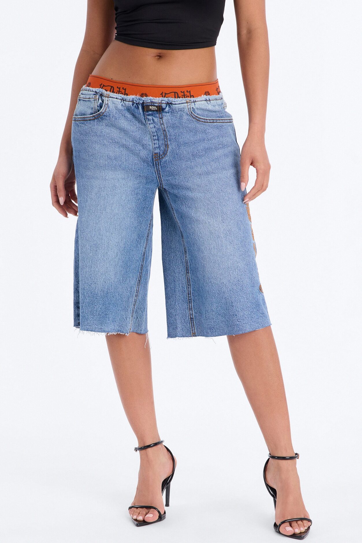 Von Dutch Boxer Denim Jorts - Medium Wash