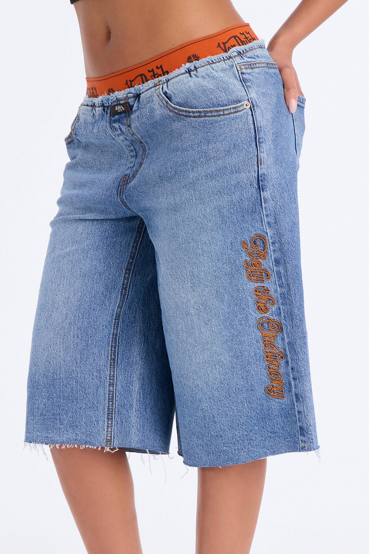 Von Dutch Boxer Denim Jorts - Medium Wash