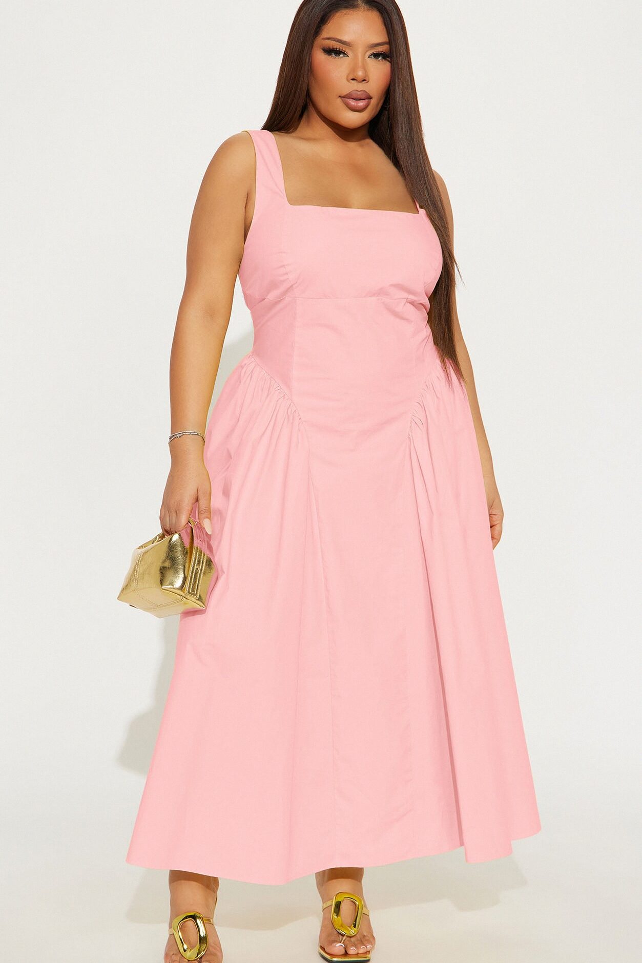 Saint Tropez Poplin Midi Dress - Pink