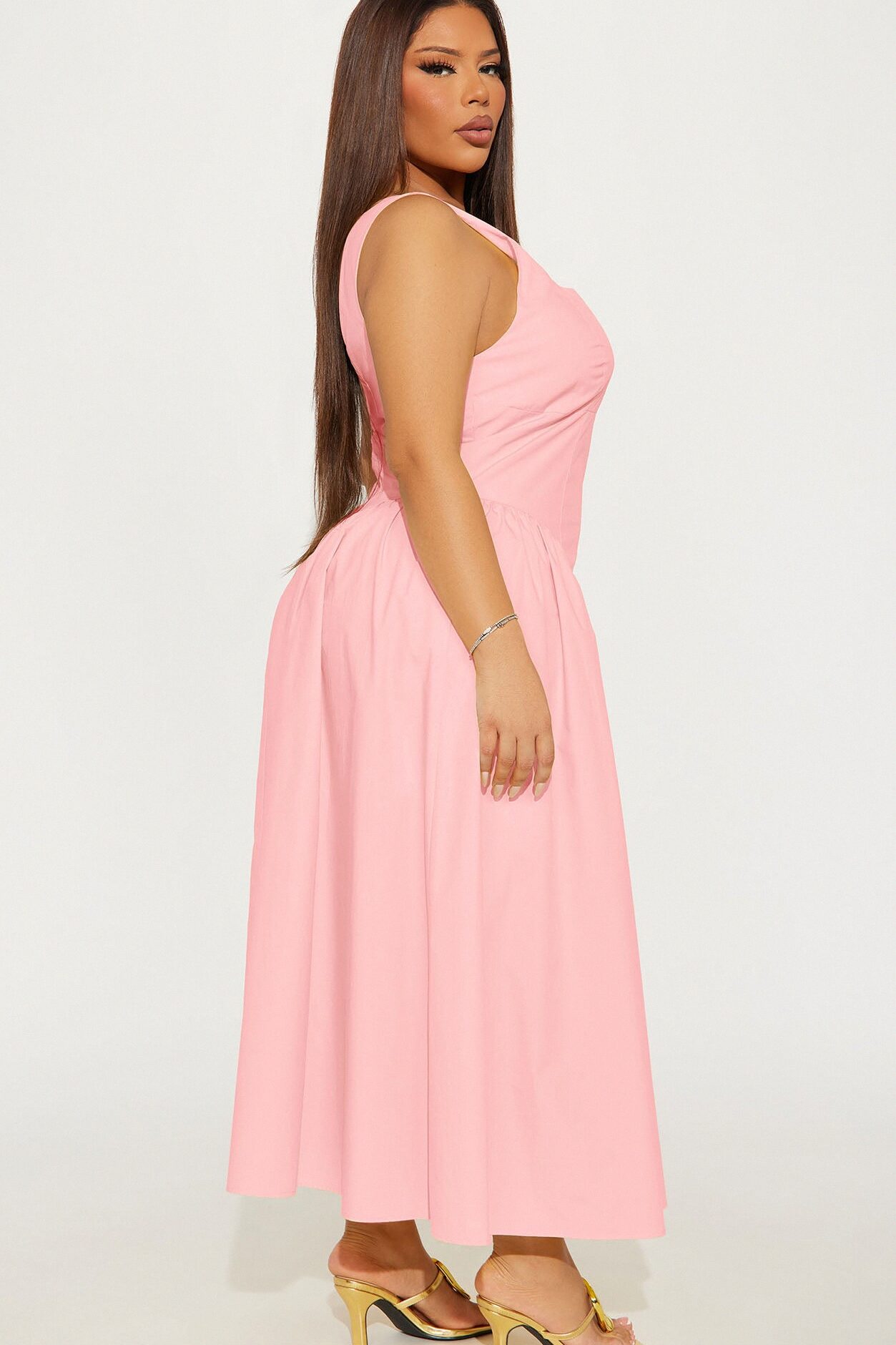 Saint Tropez Poplin Midi Dress - Pink