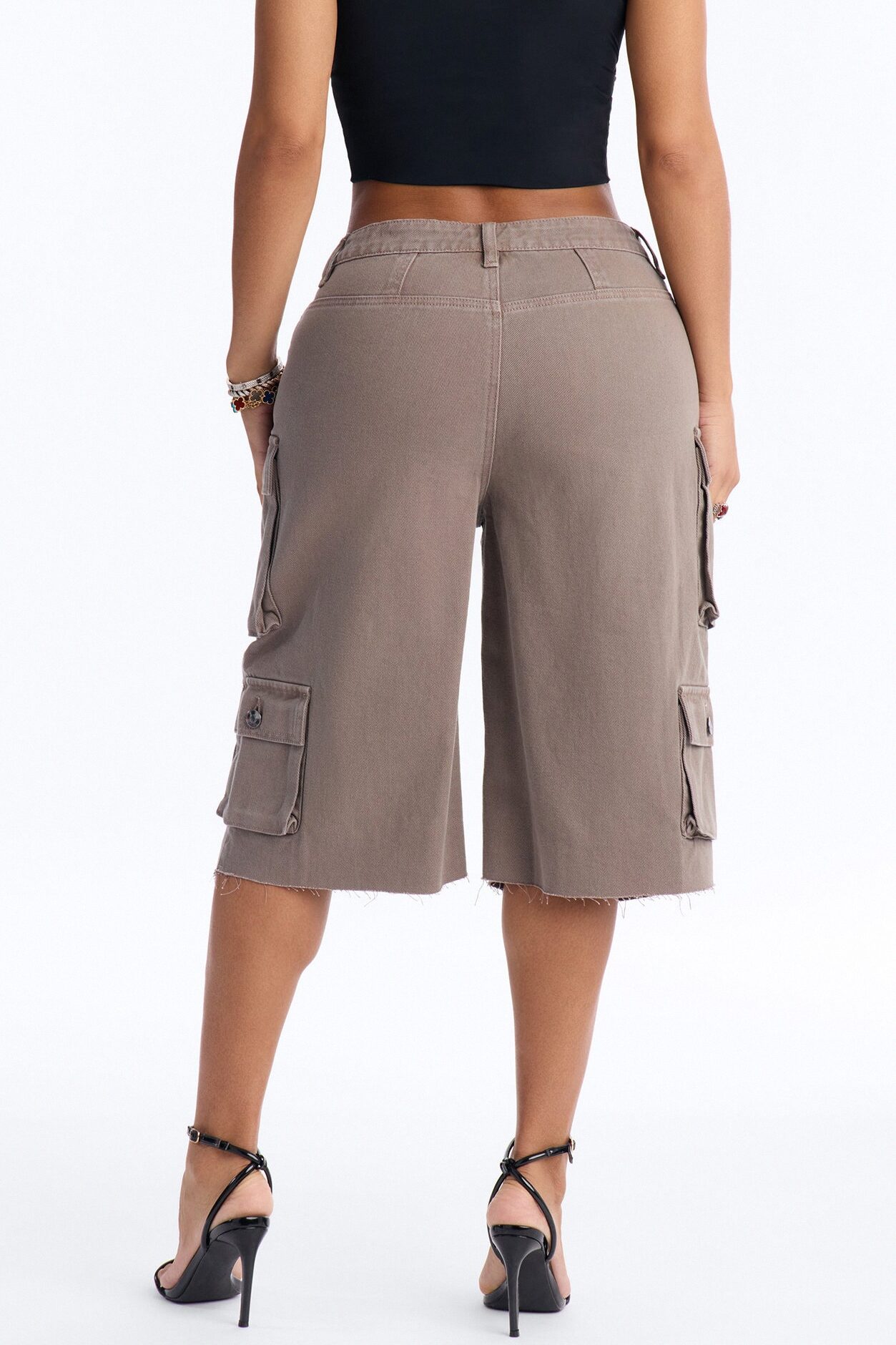 Don't Make Me Wait Cargo Bermuda Short - Charcoal