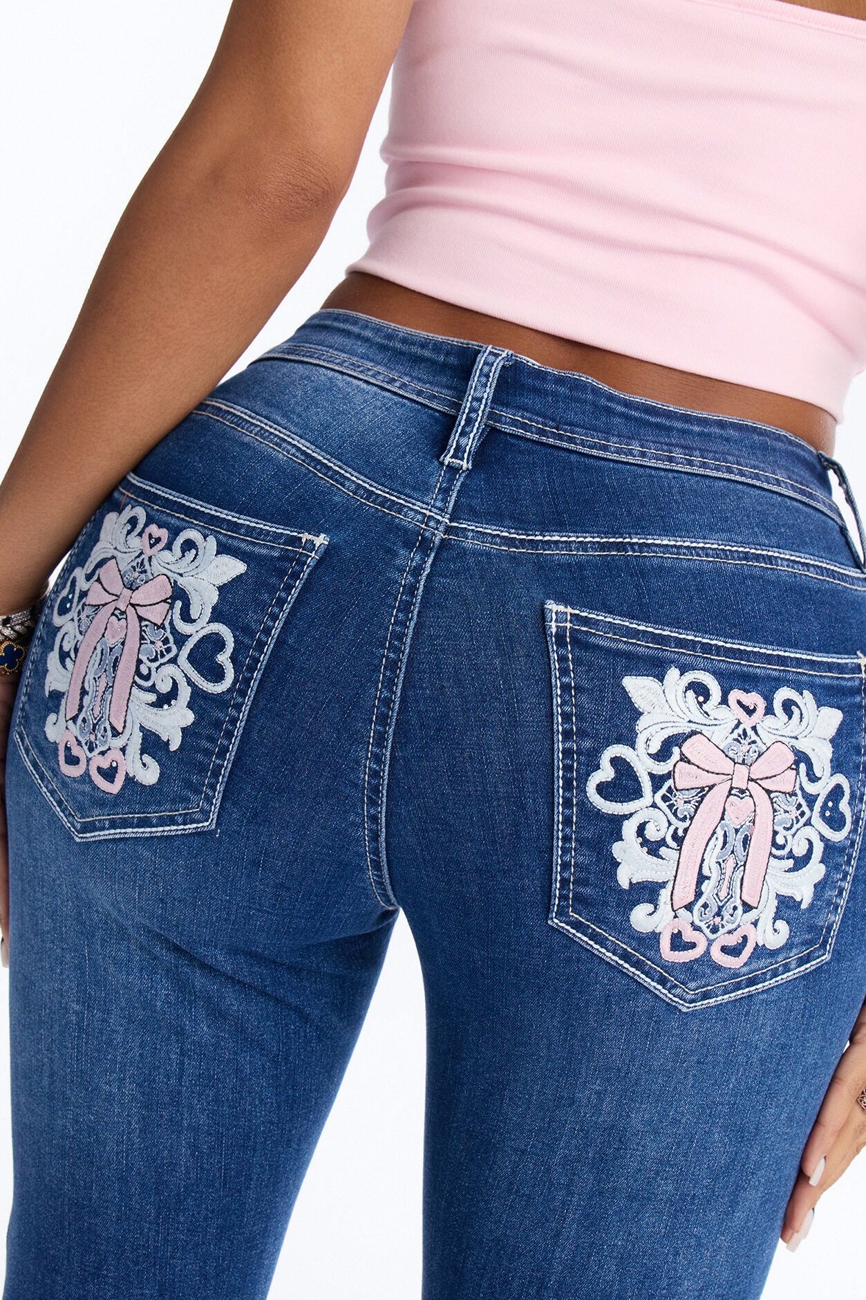 Angel Approved Embellished Bootcut Jeans - Dark Wash