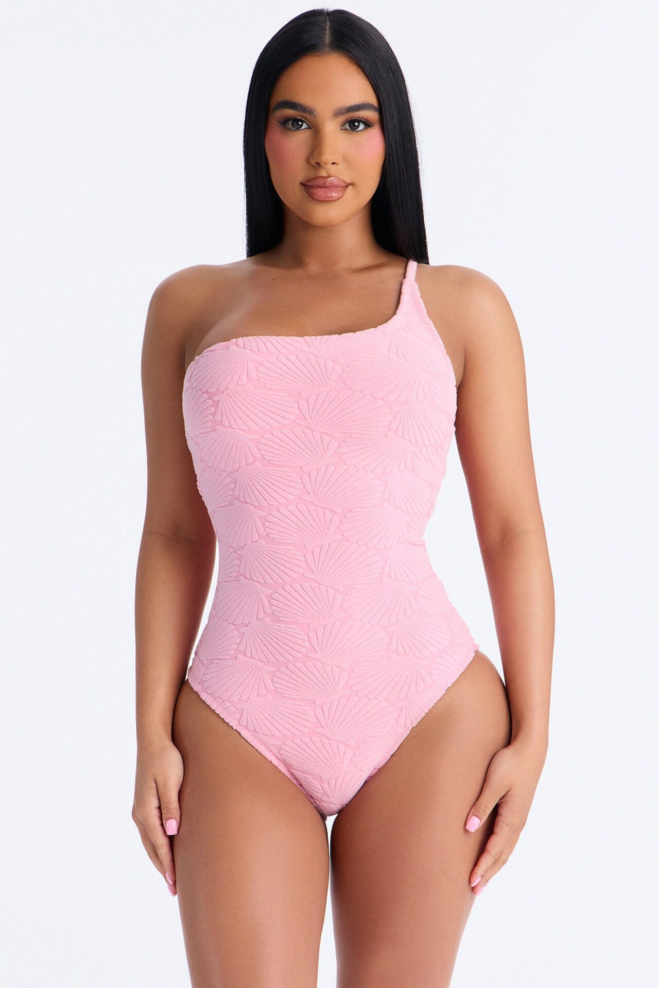Danielle Terry Cloth 3 Piece Swim Short Set - Light Pink