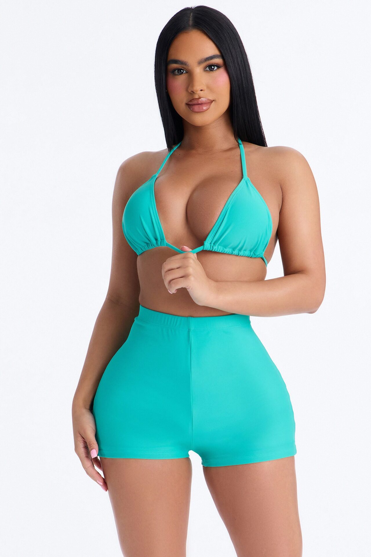 Maui Mix And Match Biker Short Bikini Bottom - Mint