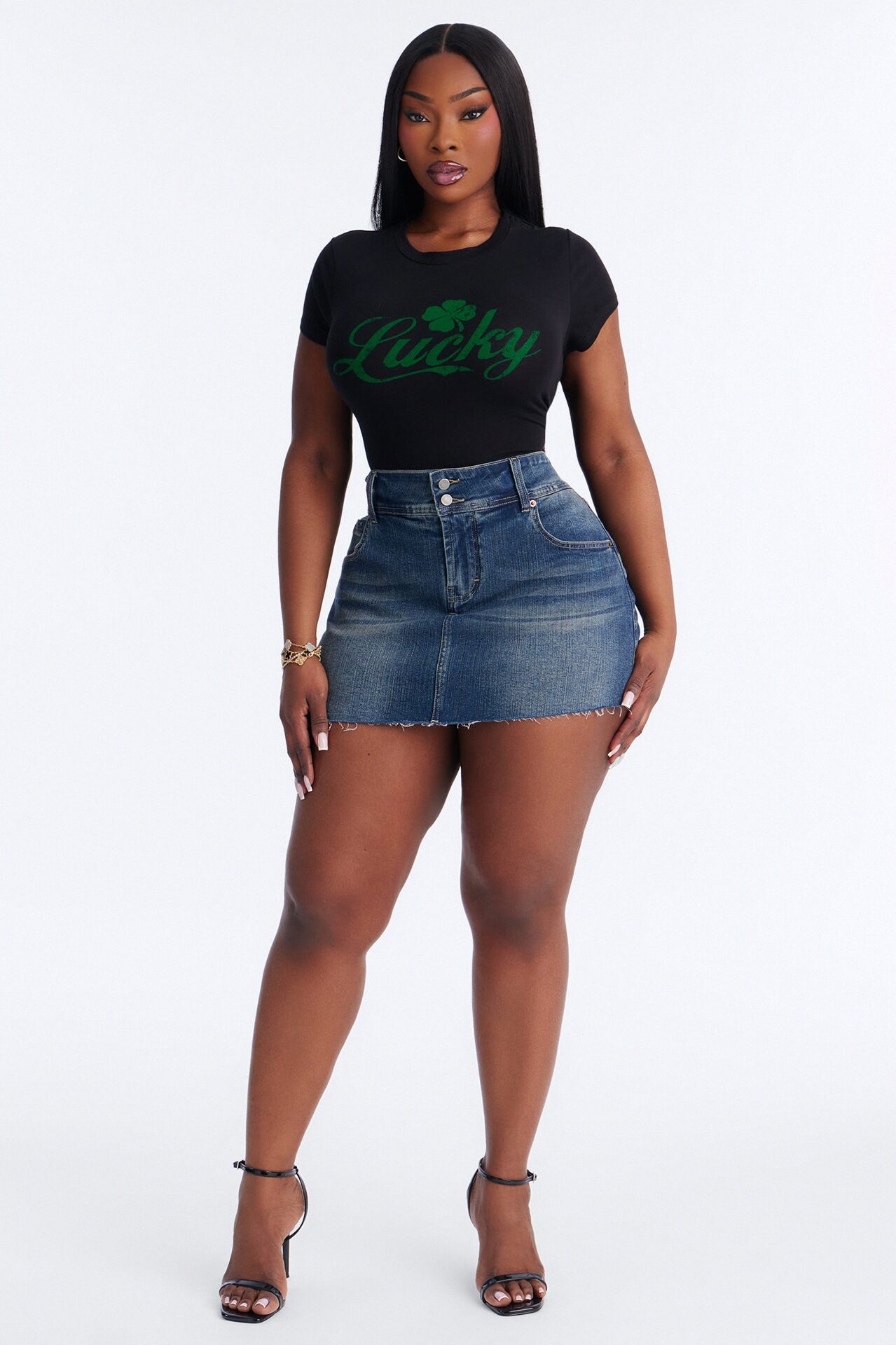 Hotter Than Yesterday Low Rise Stretch Denim Mini Skort - Dark Wash