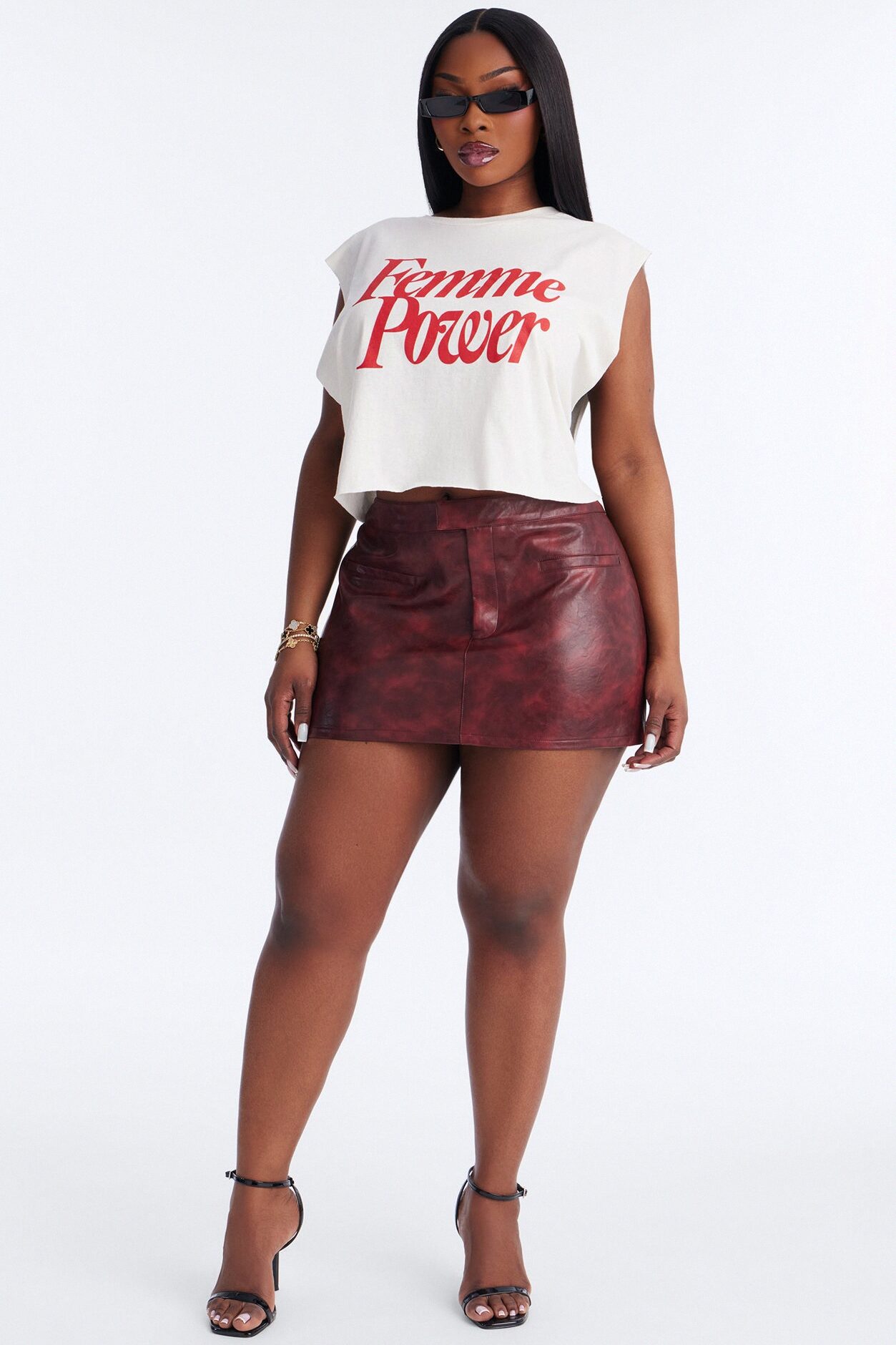 Femme Power Cropped Muscle Tank - Cream