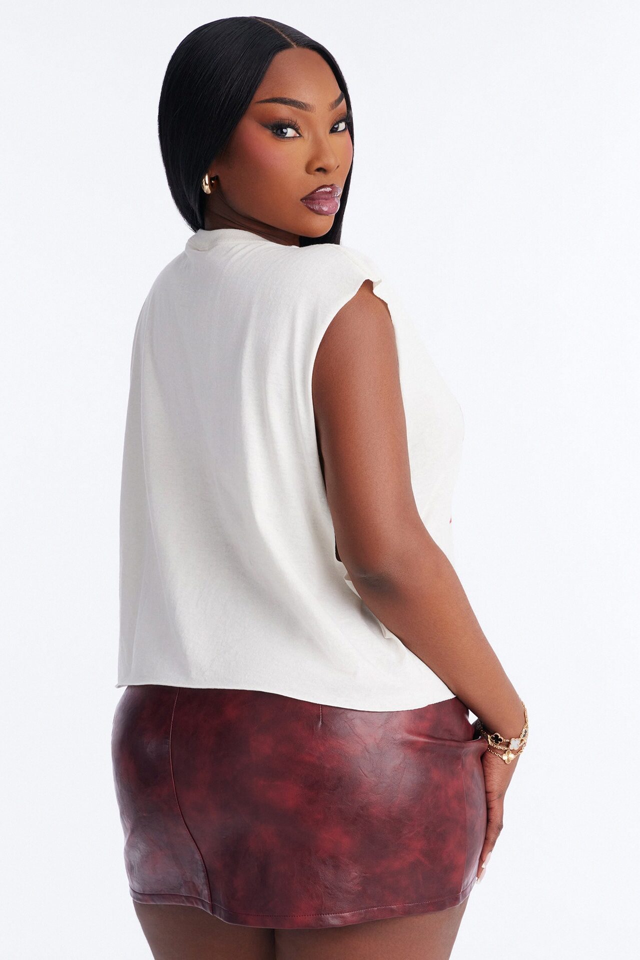 Femme Power Cropped Muscle Tank - Cream