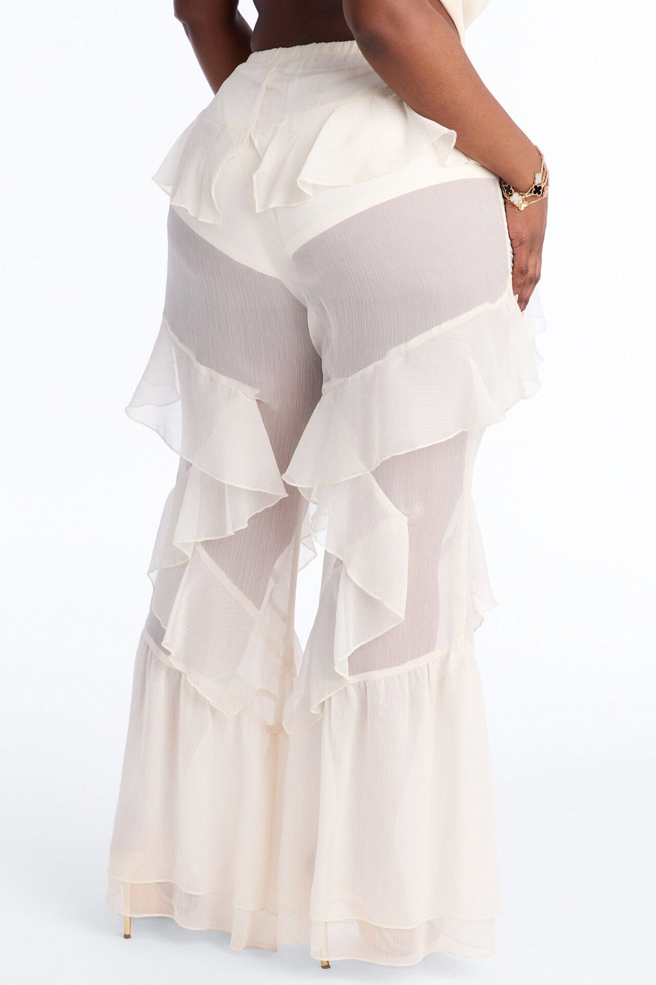 Twisted Rules Ruffle Flare Pant 33″ - Ivory