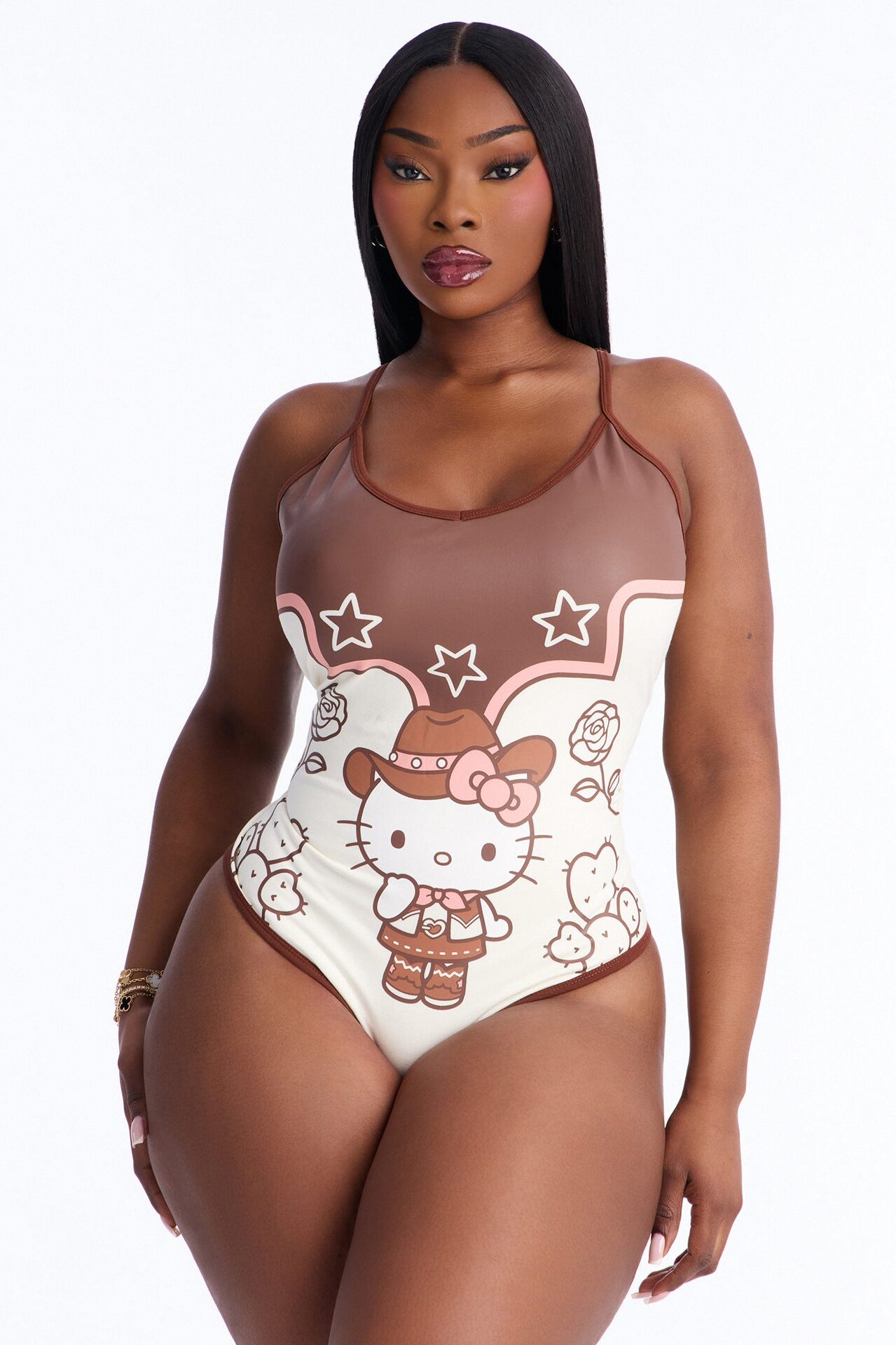 Hello Kitty Western Bodysuit - Cream