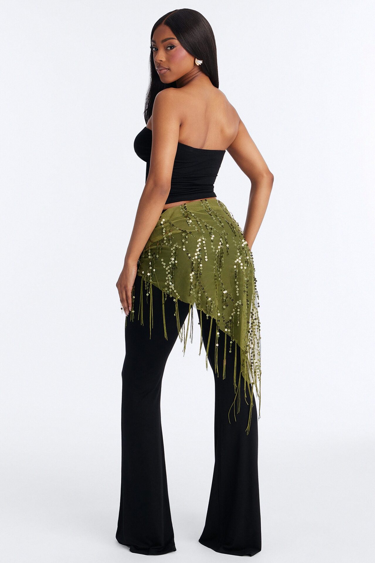 Avery Embellished 3 Piece Pant Set - Black