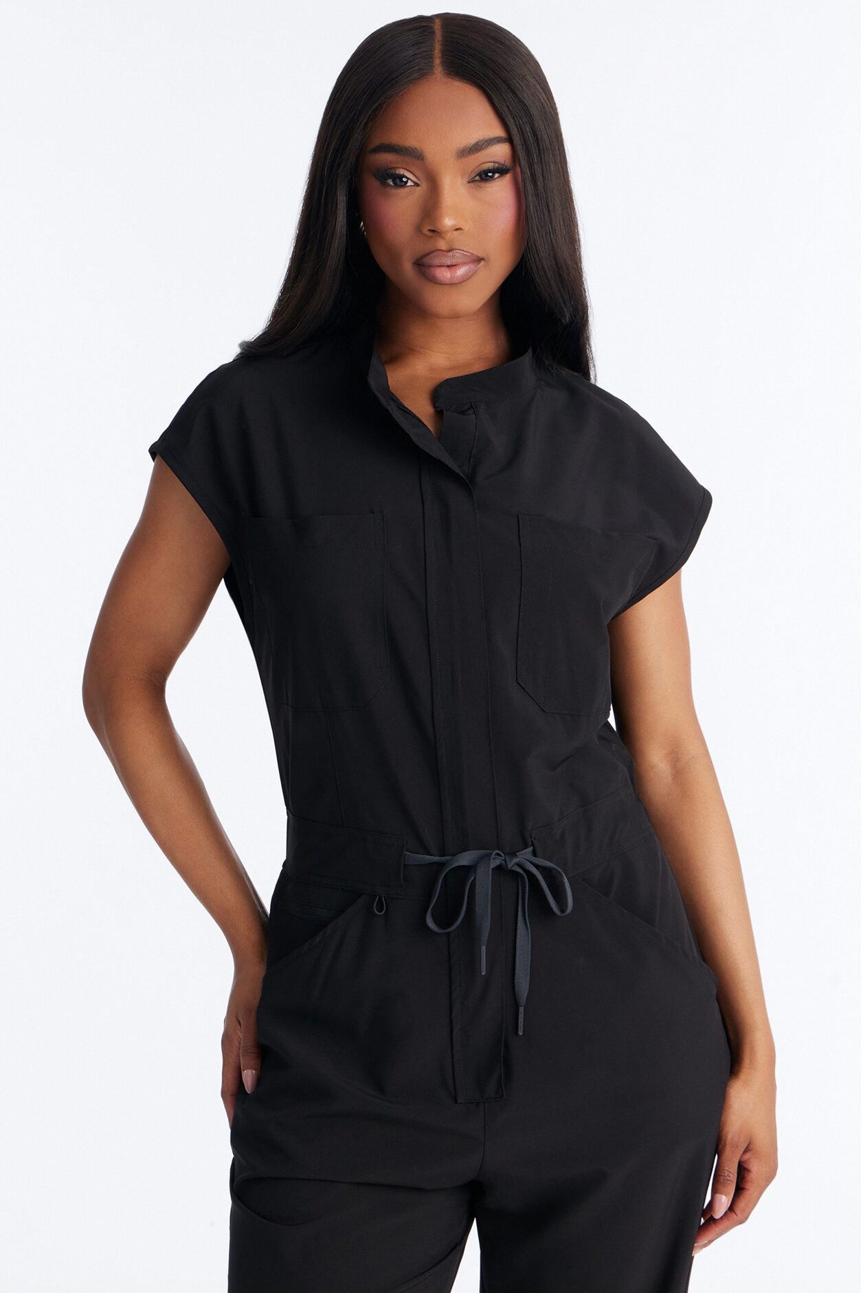 Ready Next Shift Stretch Scrub Jumpsuit - Black