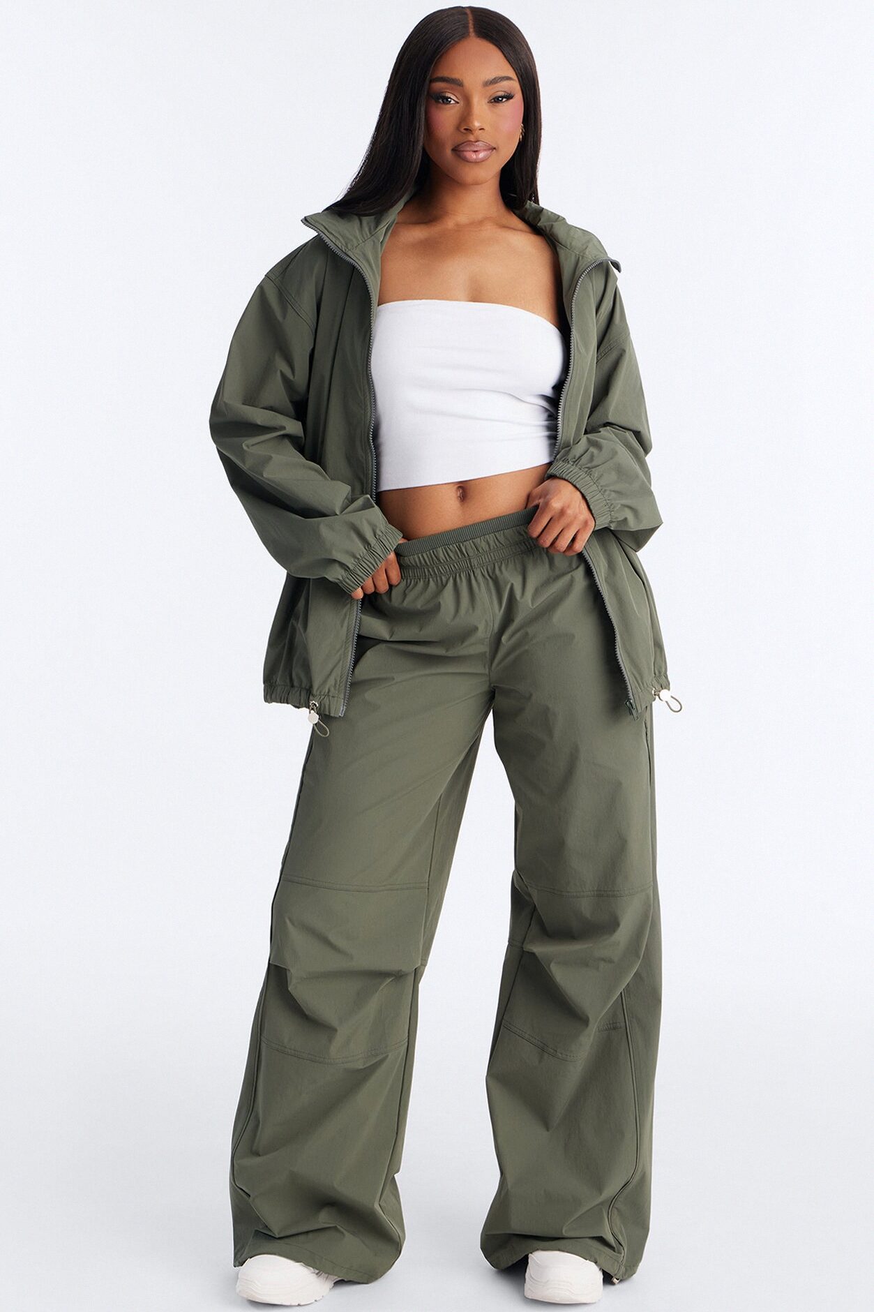 Keep It Moving Windbreaker Lounge Pant - Olive