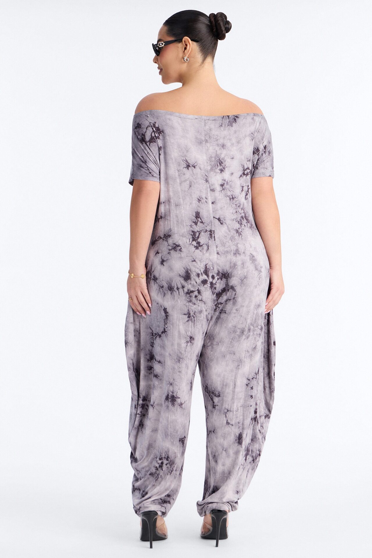 Slow Sunday Tie-Dye Balloon Jumpsuit - Charcoal
