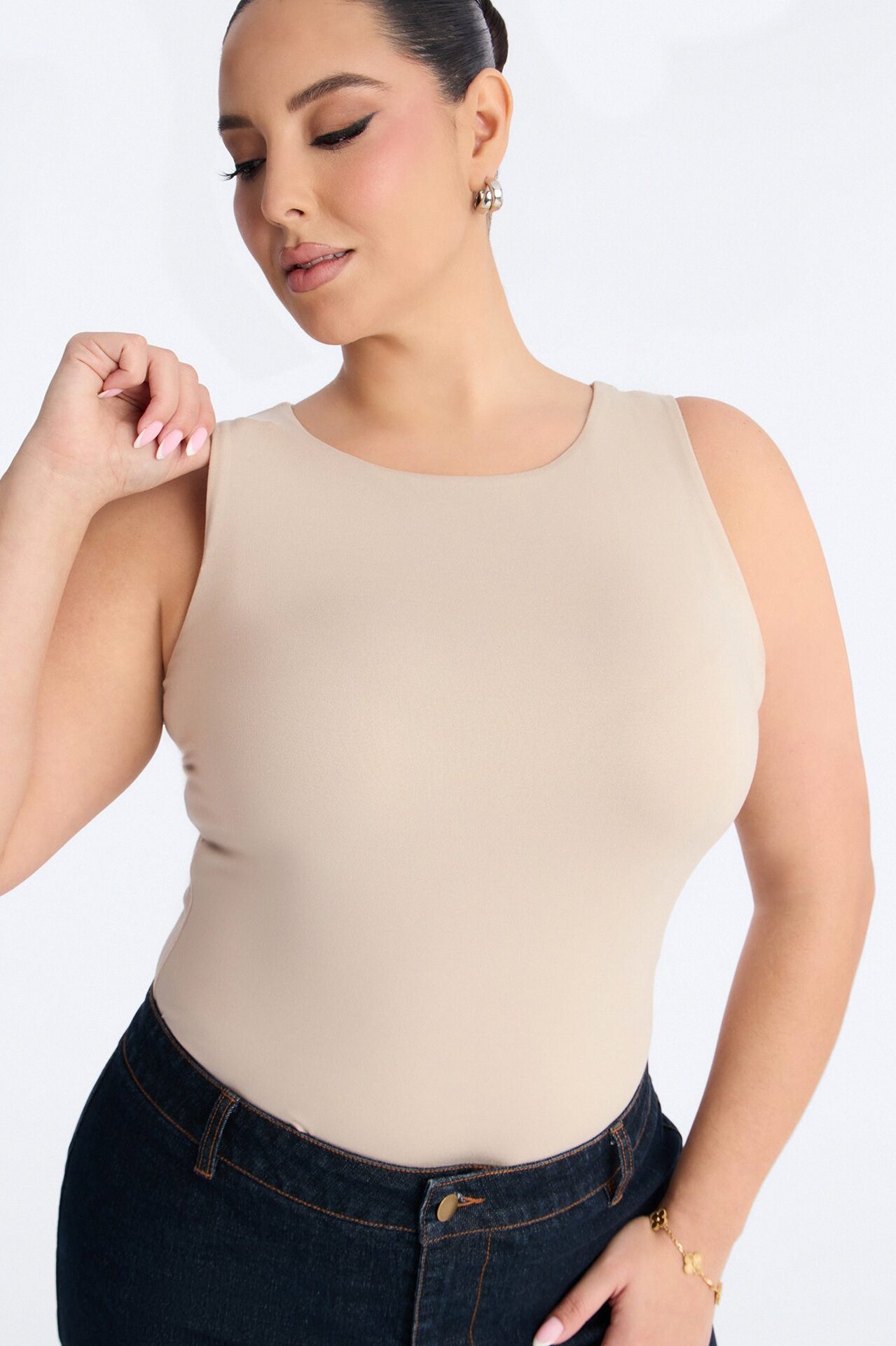 Poppy Sleeveless Bodysuit - Stone