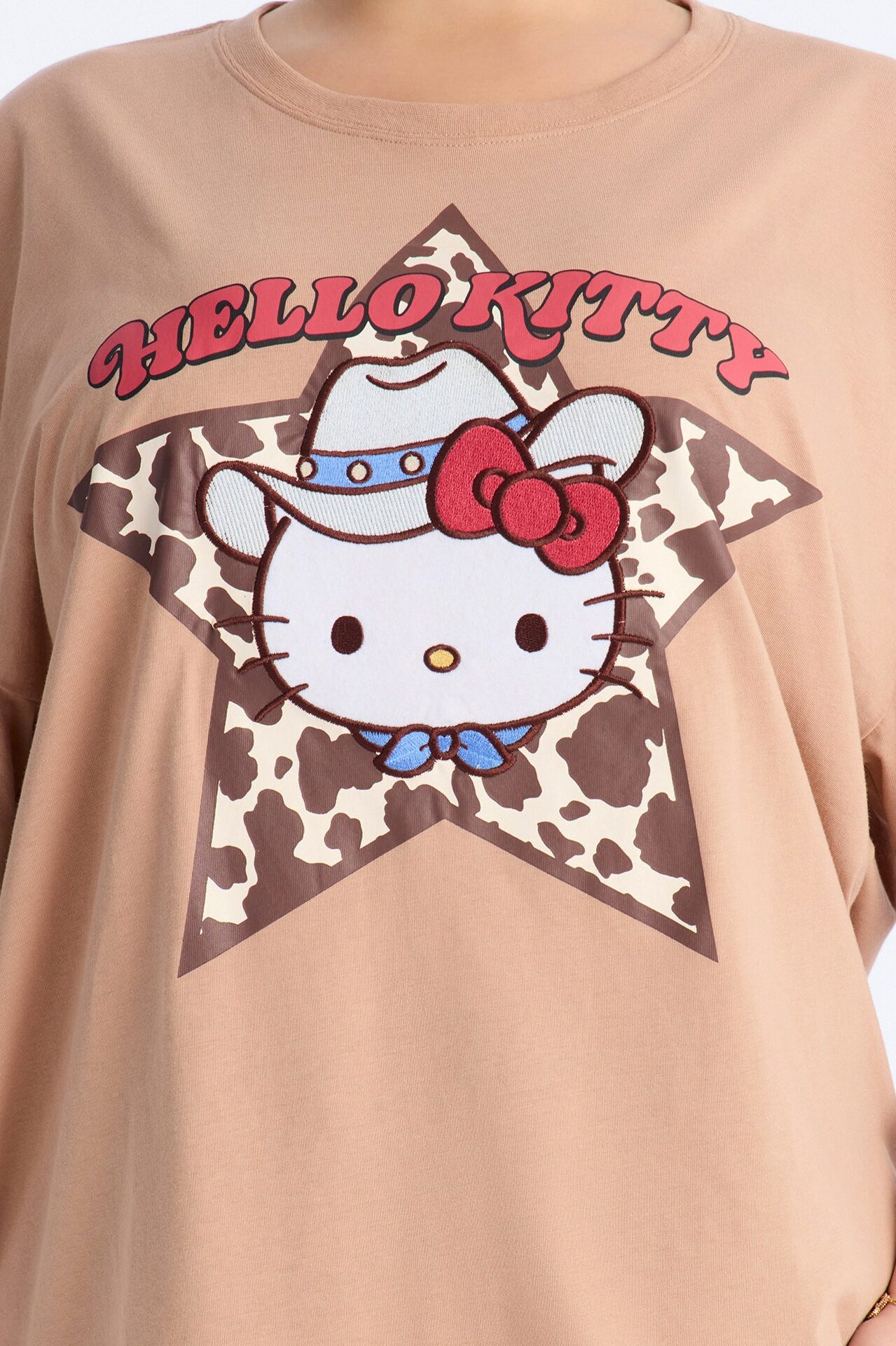 Hello Kitty Western Patch Star Tee - LightBrown