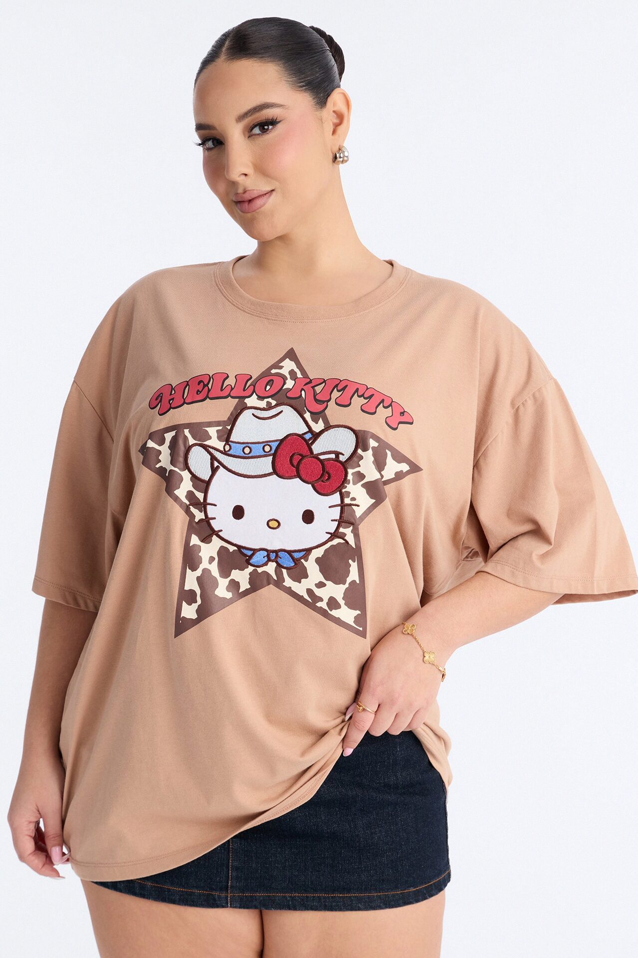 Hello Kitty Western Patch Star Tee - LightBrown