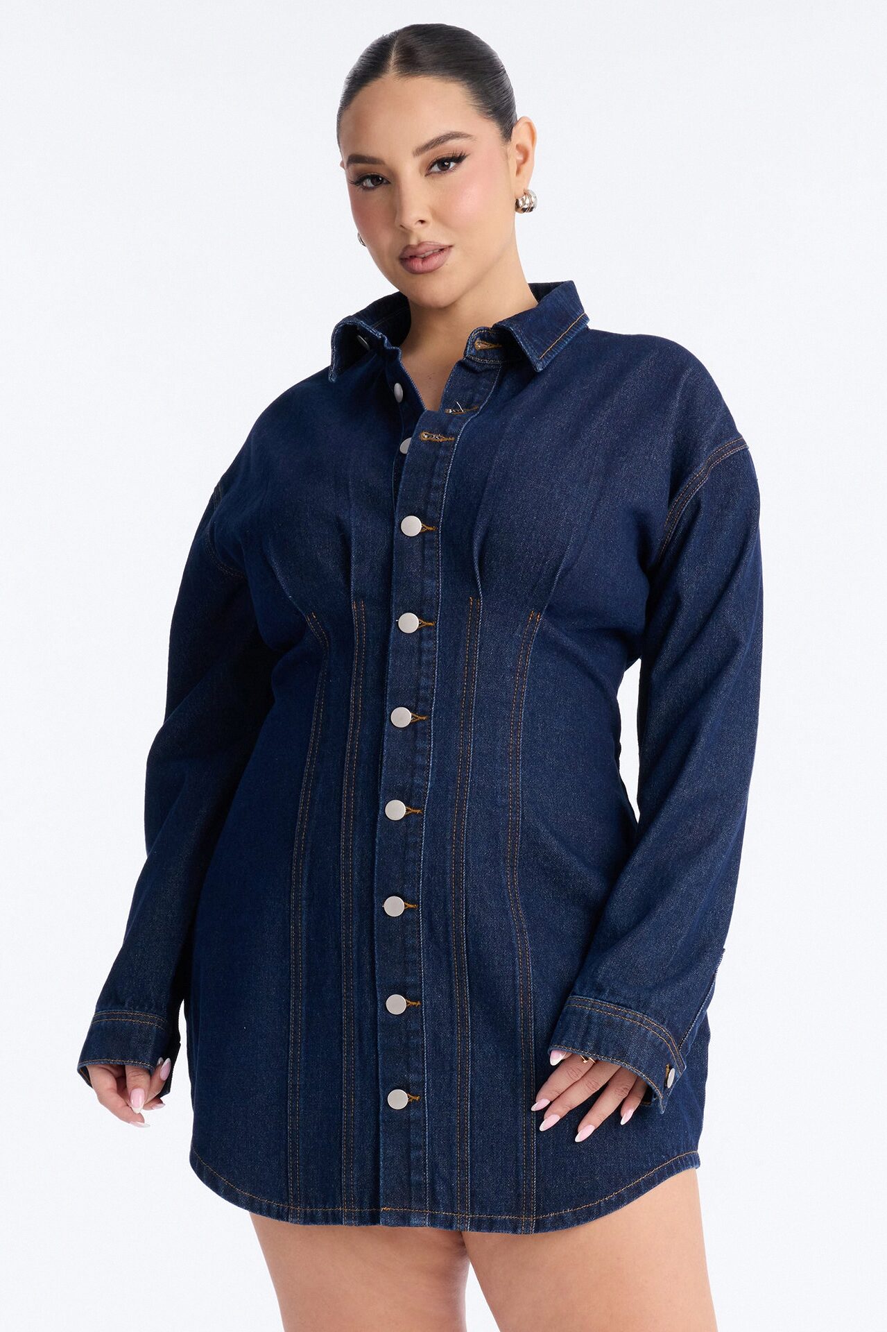 Alessandra Denim Mini Dress - Dark Wash