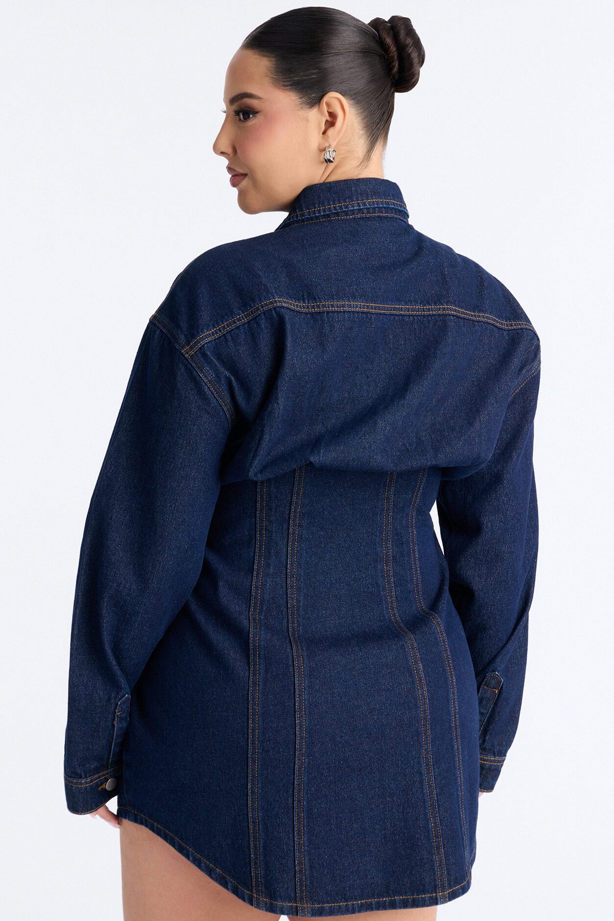 Alessandra Denim Mini Dress - Dark Wash