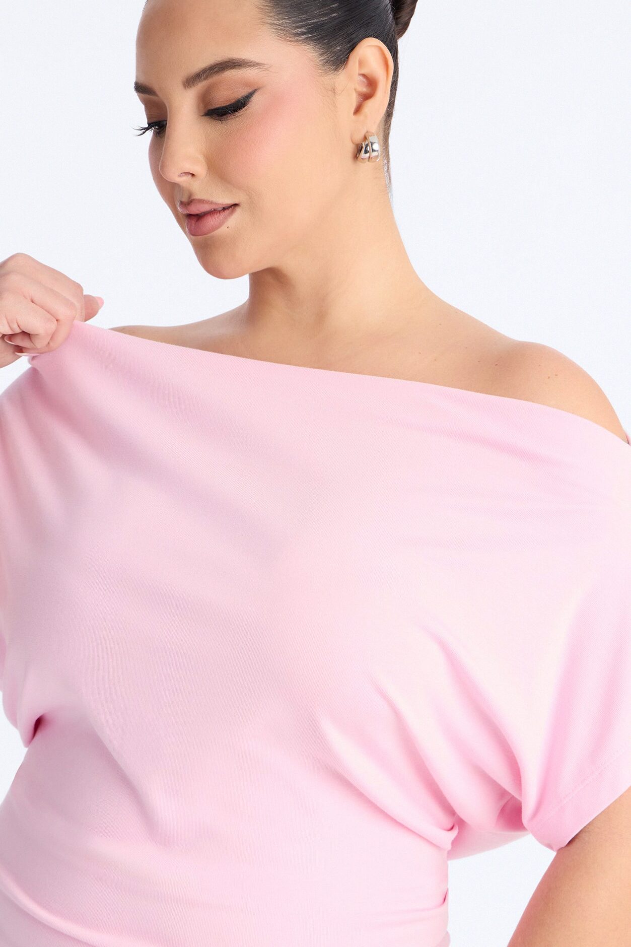 Eva Effortless One Shoulder Top - Pink