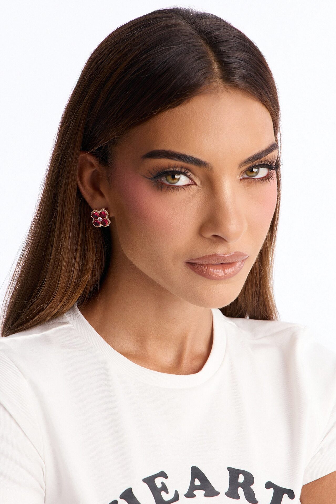 Soft Clover Earrings - Gold/Pink