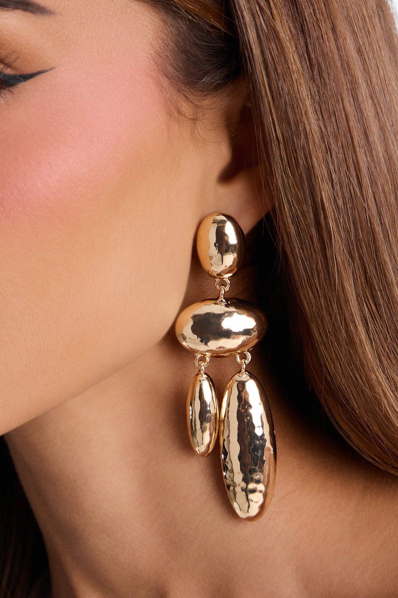 Zia Hardware Drop Earrings - Gold