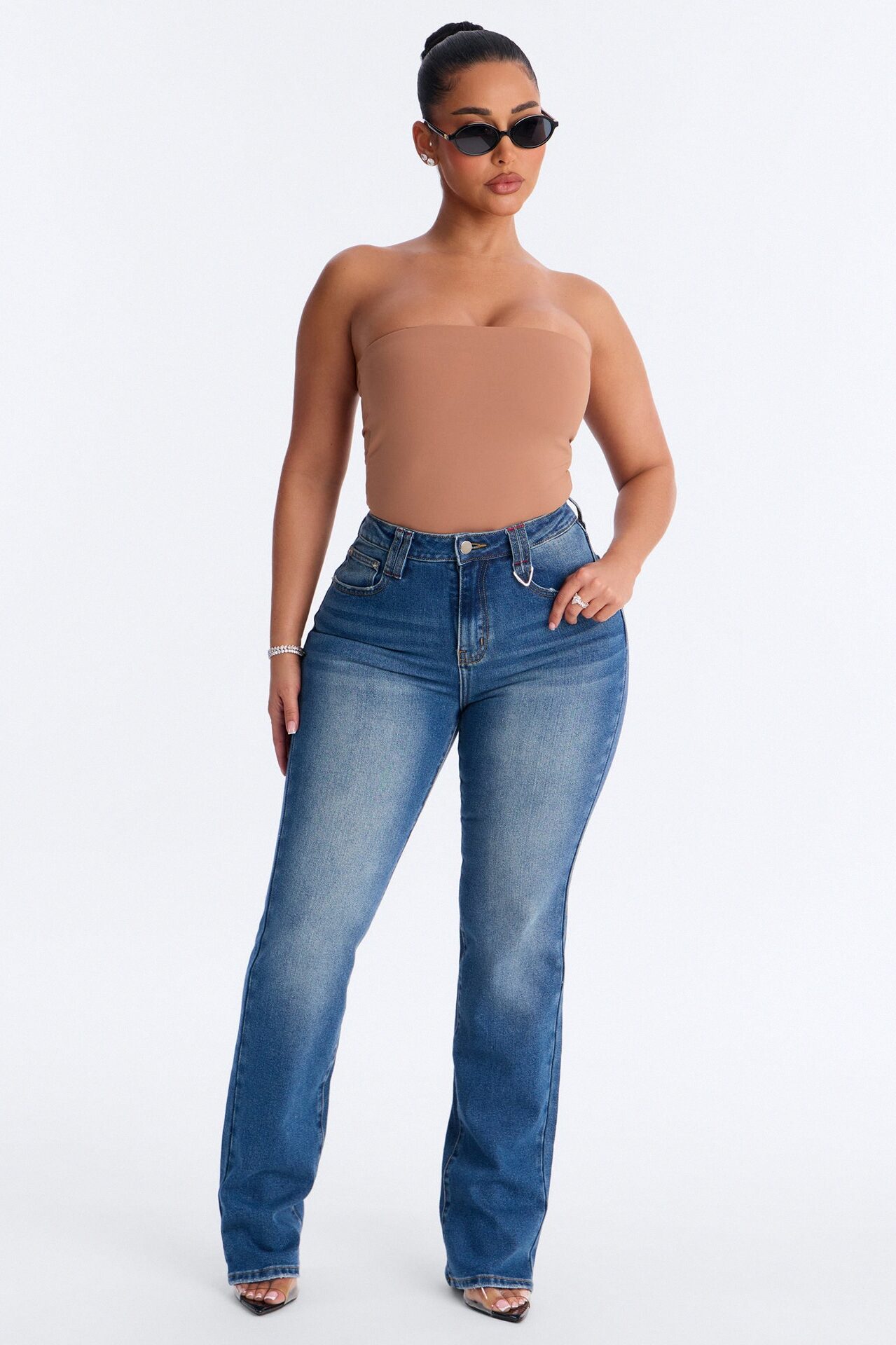 Little Havana Stretch Straight Leg Jeans - Dark Wash