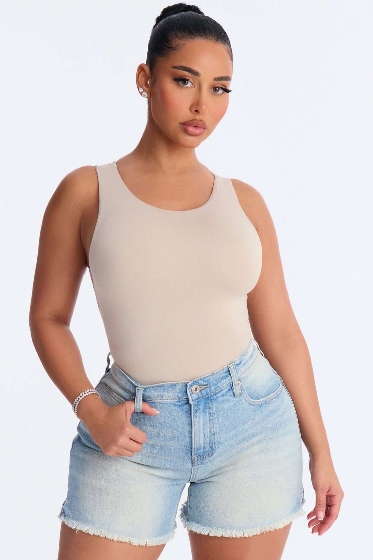 Poppy Sleeveless Bodysuit - Stone