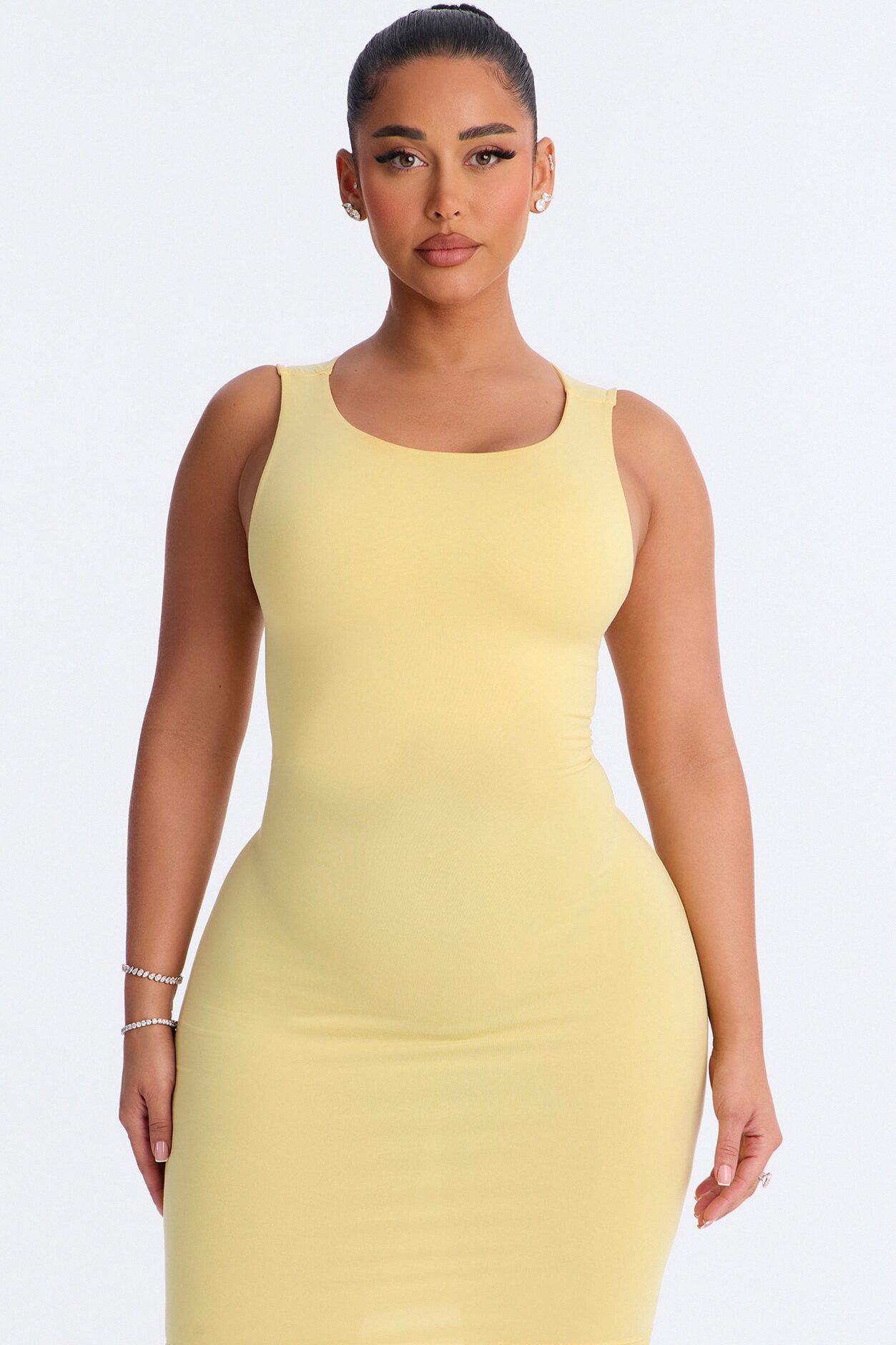 Hanna Double Lined Mini Dress - Butter Yellow