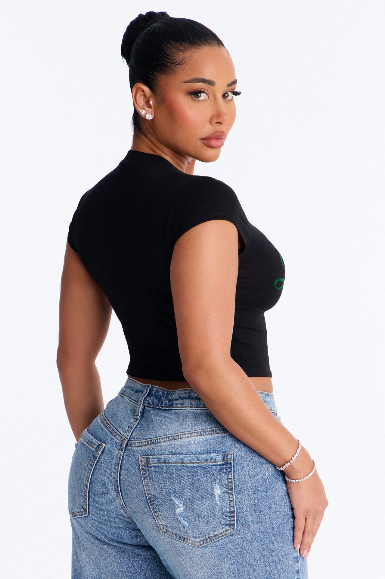 Lucky Girl Baby Tee - Black
