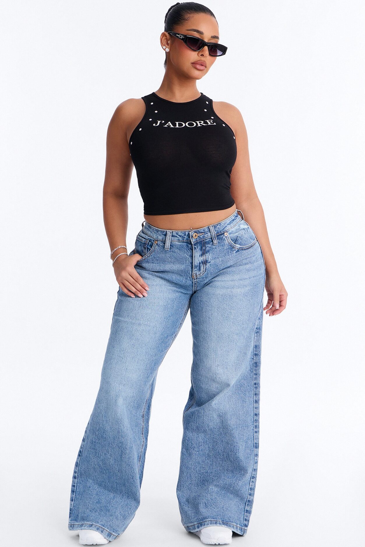 Still Going Strong Baggy Wide Leg Jeans - Medium Wash