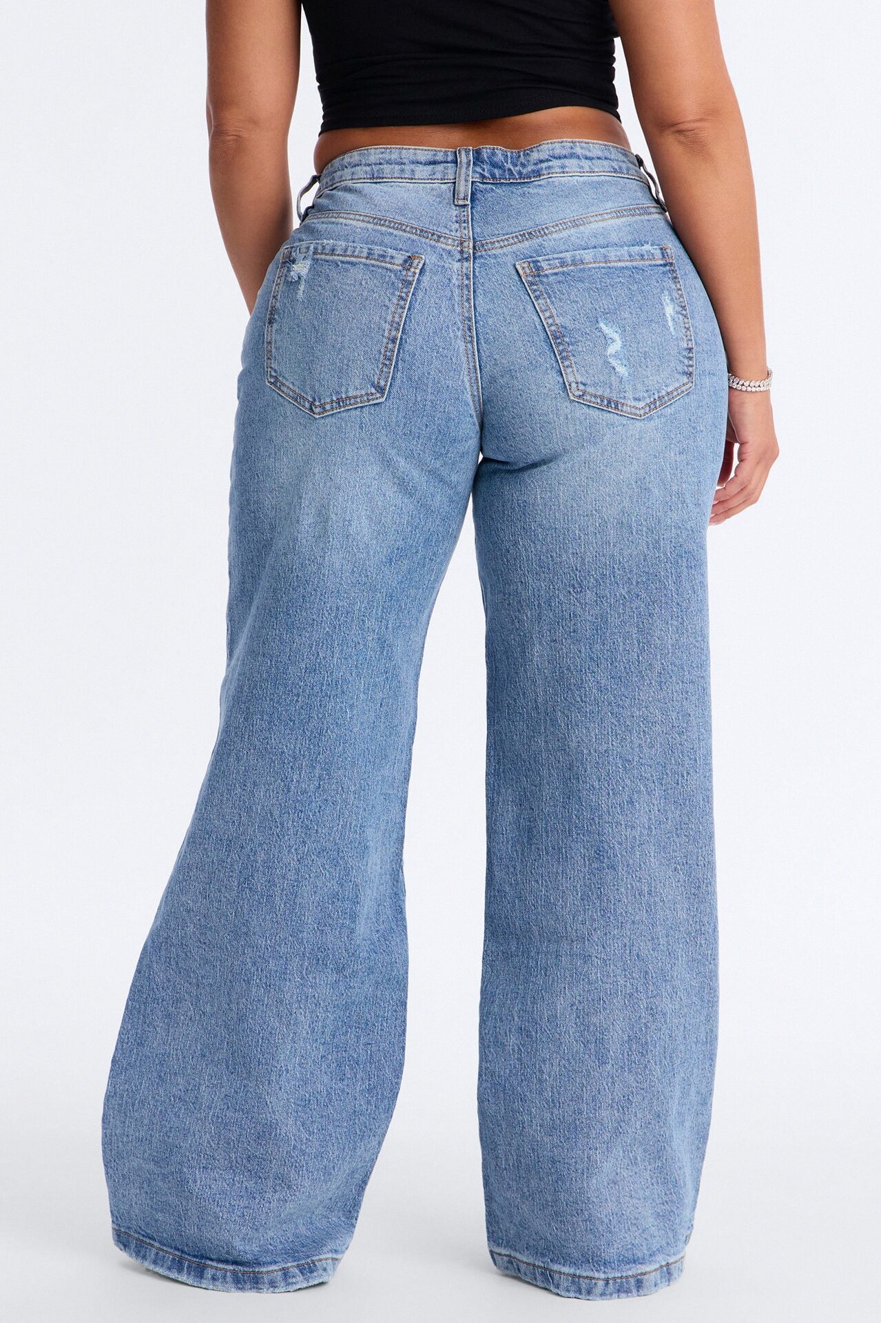 Still Going Strong Baggy Wide Leg Jeans - Medium Wash