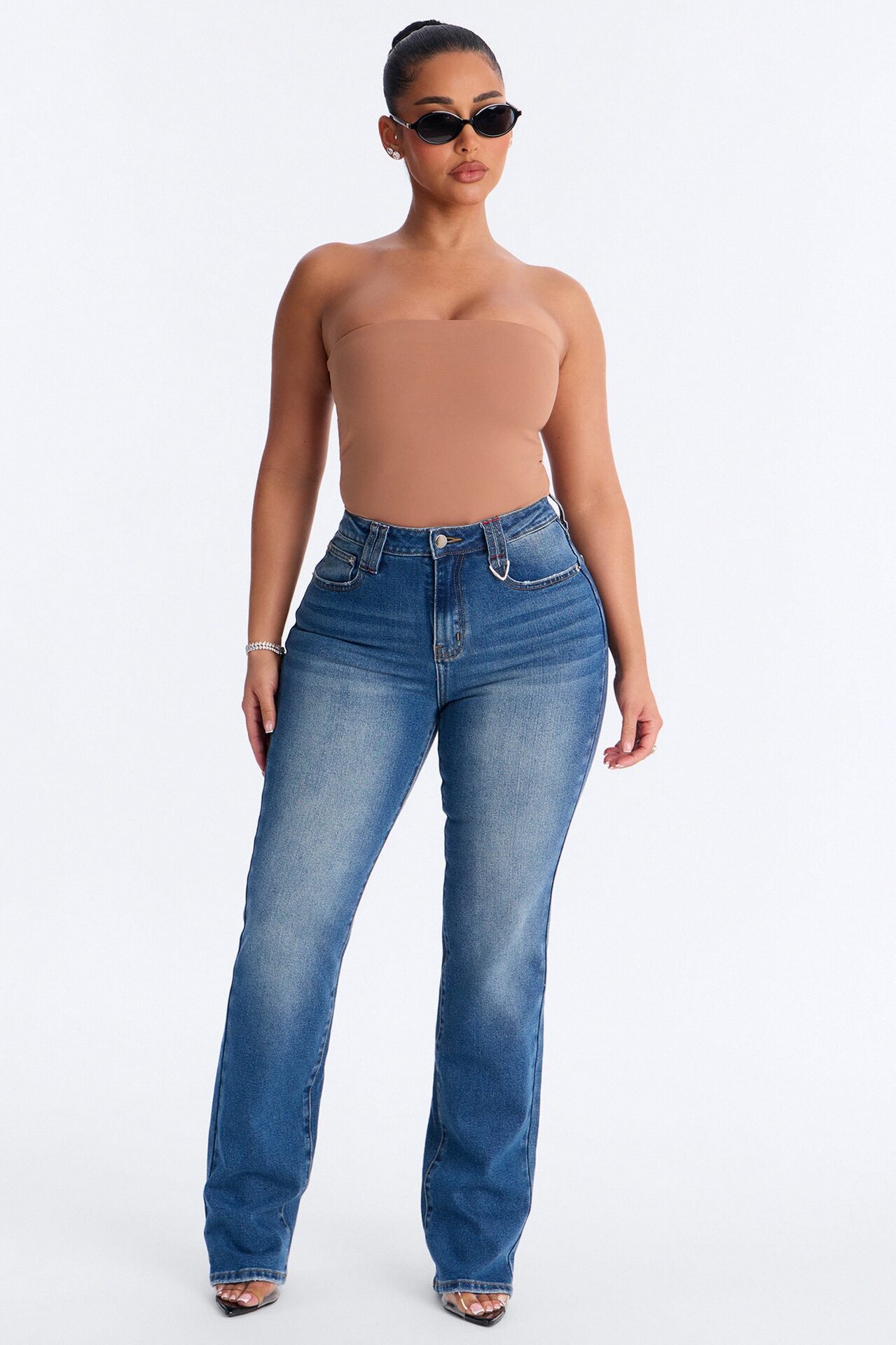 Daisy Double Layer Tube Top Bodysuit - Mocha