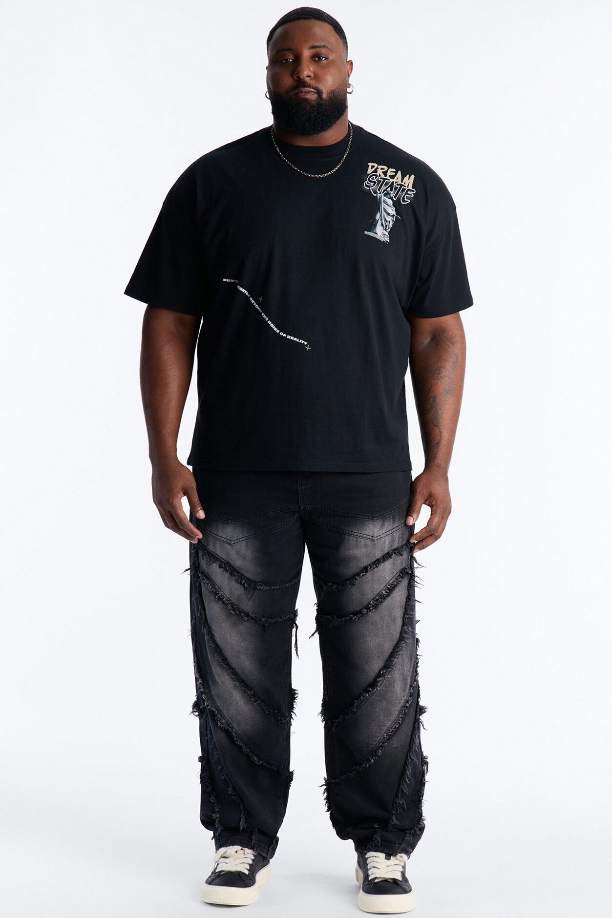 Dream State Boxy Short Sleeve Tee - Black