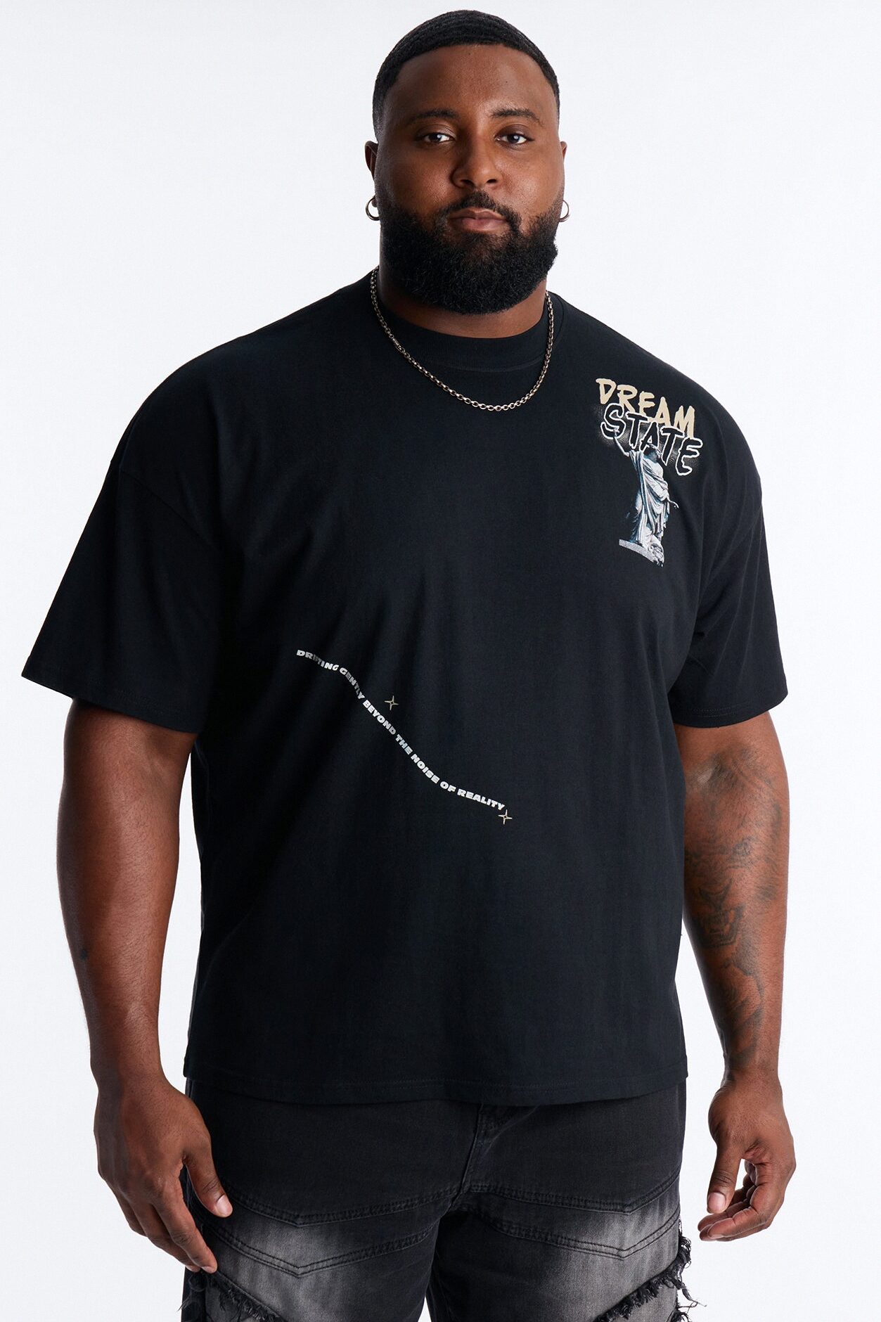 Dream State Boxy Short Sleeve Tee - Black