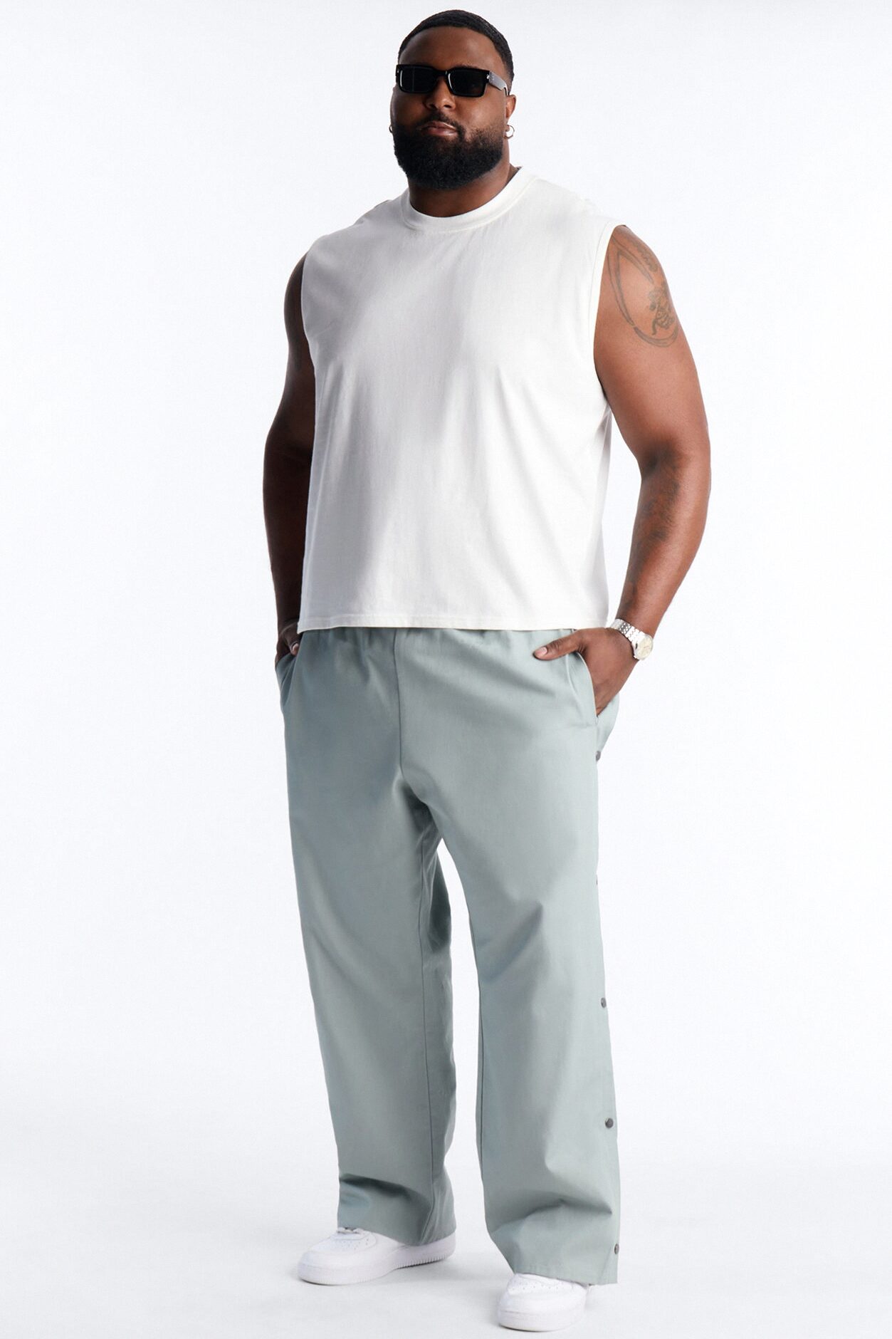 Cropped Muscle Tee - White