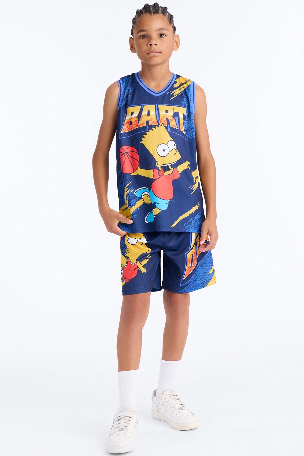 Mini Bart Simpson Dunk Devil Short Set - Navy