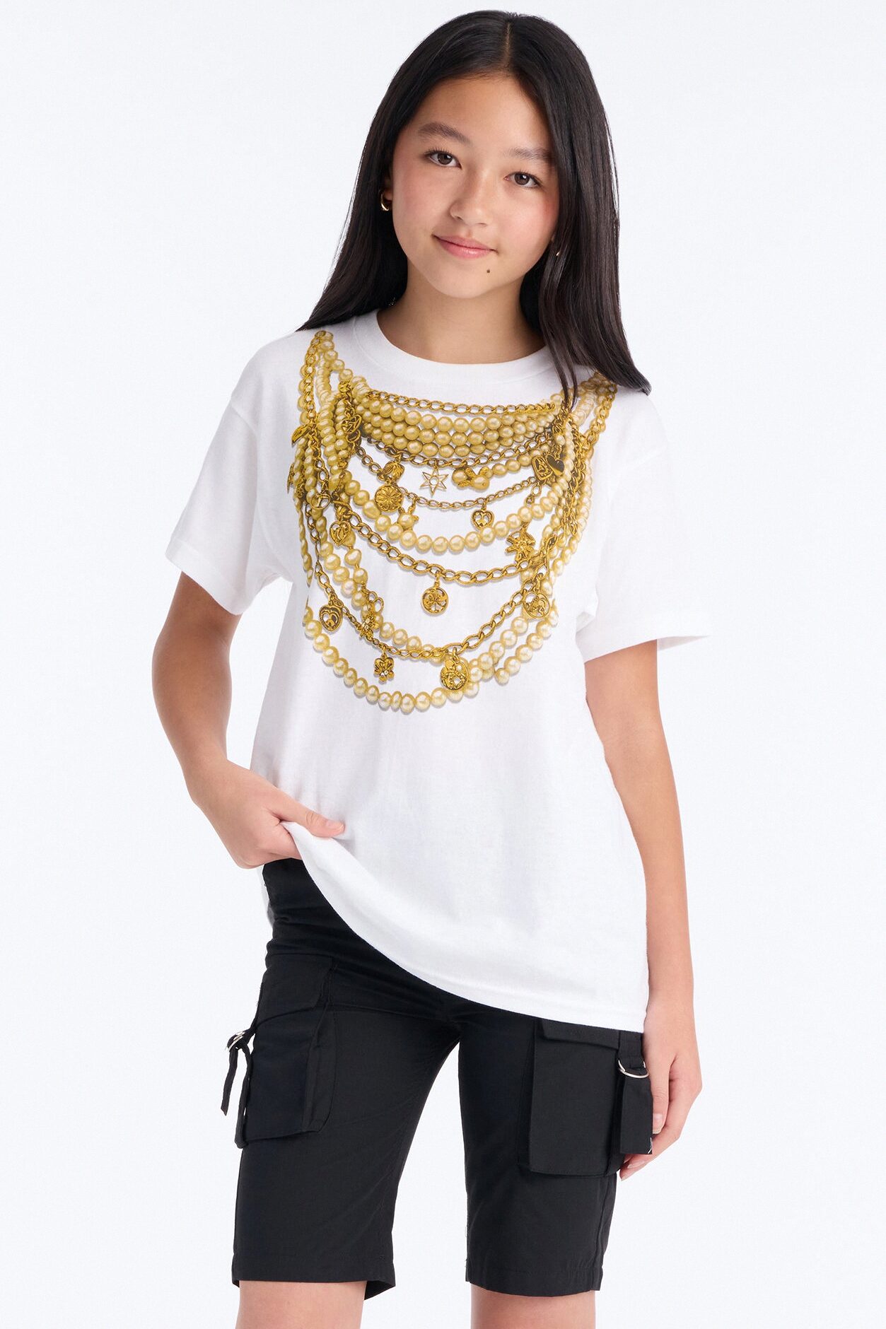 Mini Chains On My Neck Oversize Tee - Off White