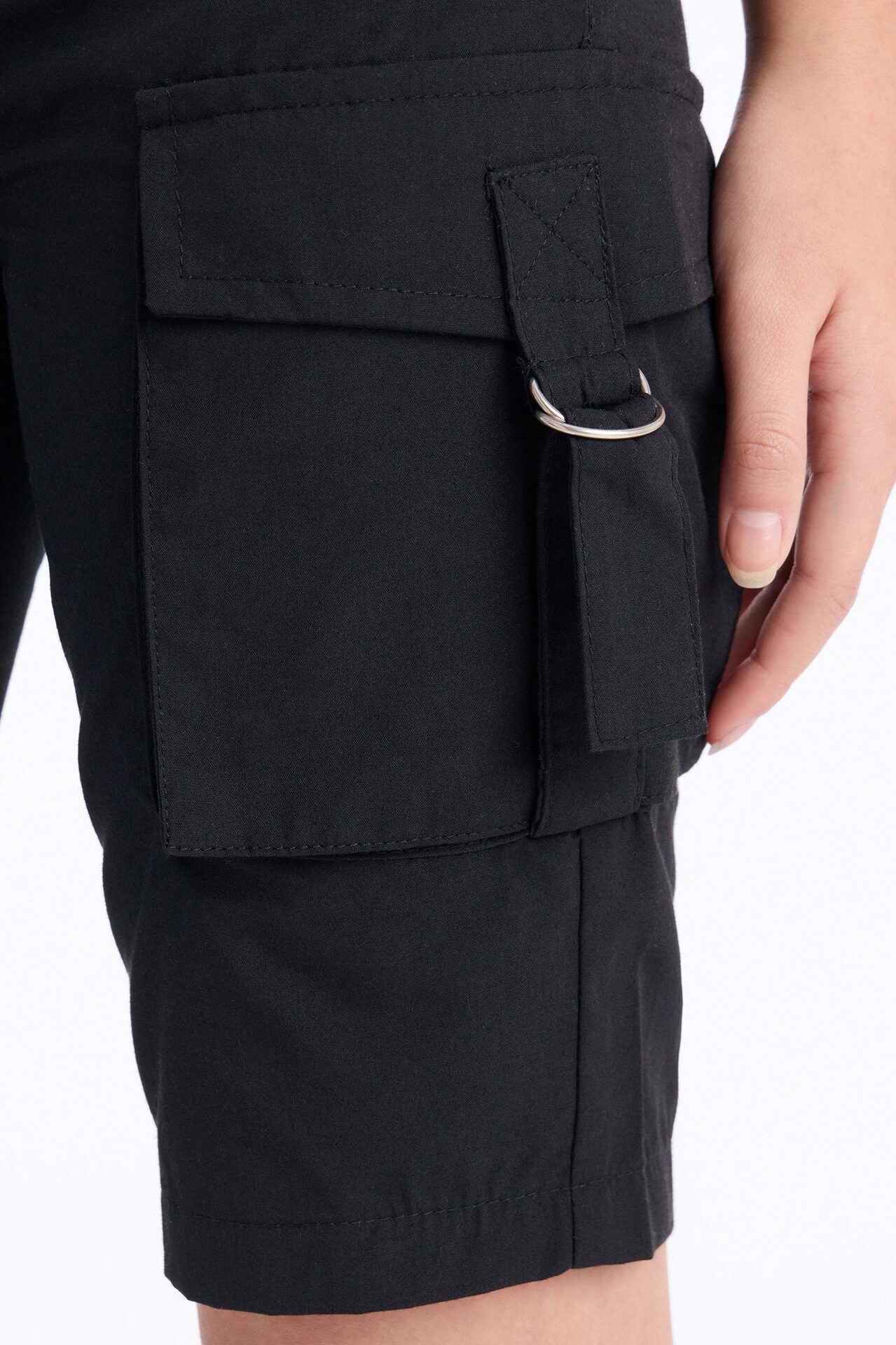 Mini Victoria Cargo Bermuda Shorts - Black