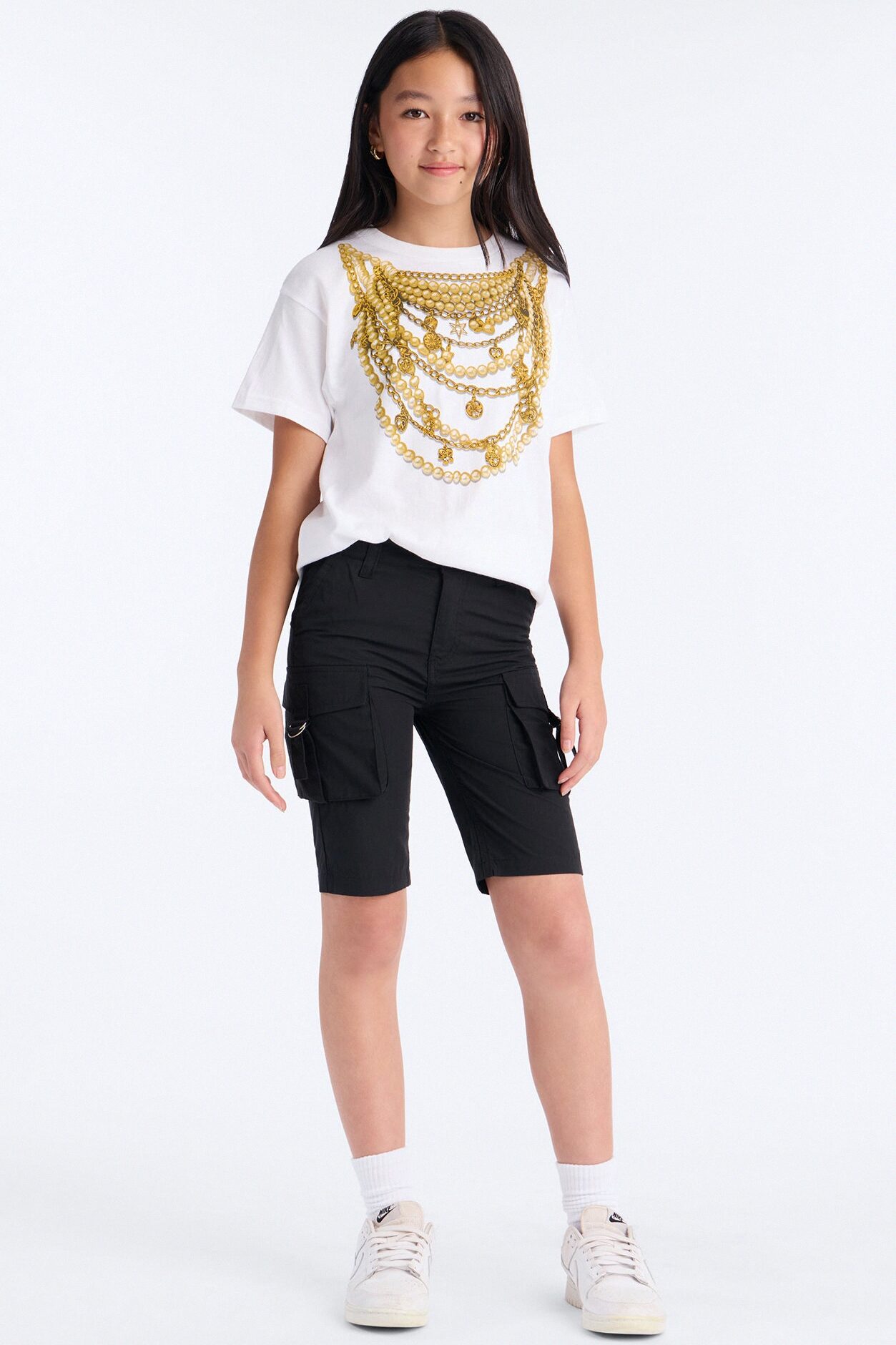 Mini Victoria Cargo Bermuda Shorts - Black