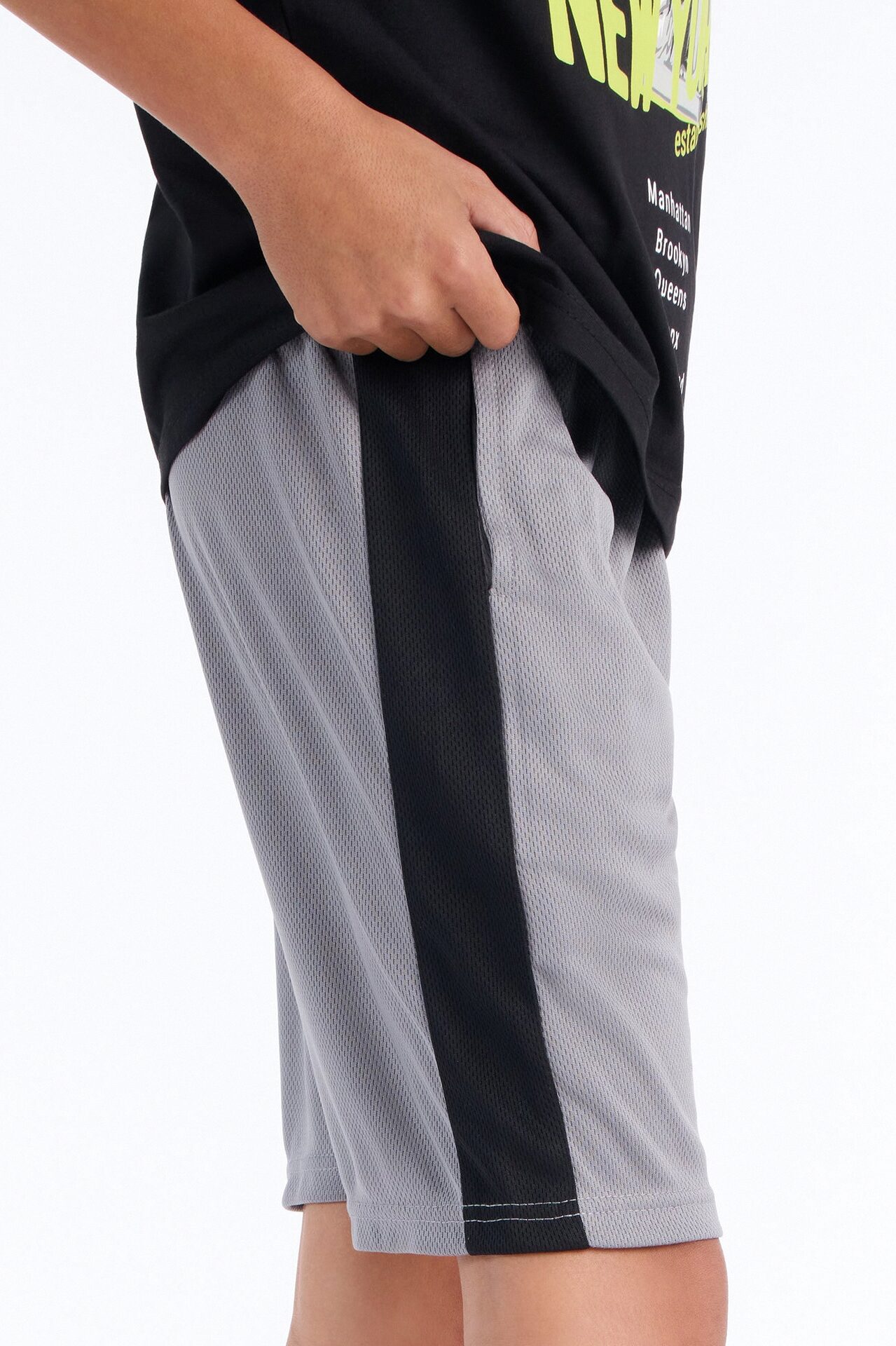 Mini NYC Things Mesh Short Set - Black/combo