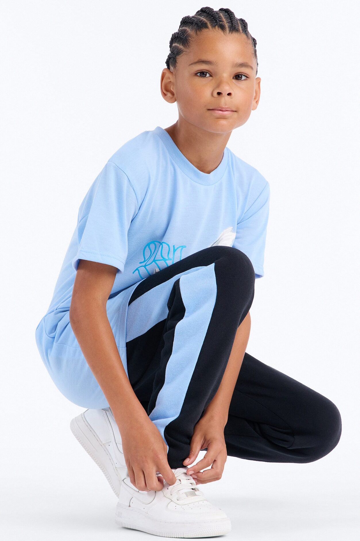 Mini Blessed As Usual Jogger Pant Set - Blue/combo
