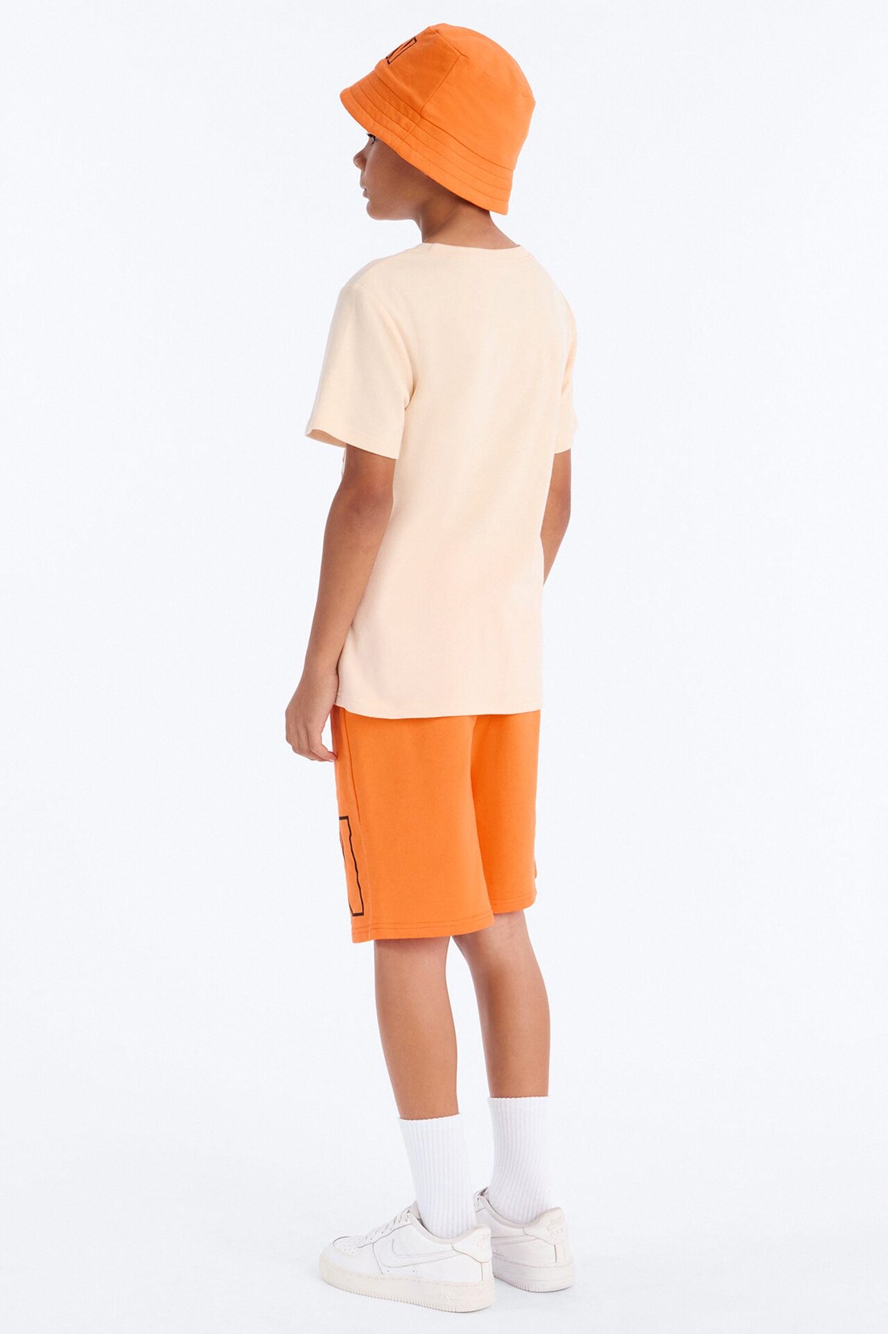 Mini Future Icon Short Set With Bucket Hat - Cream/combo