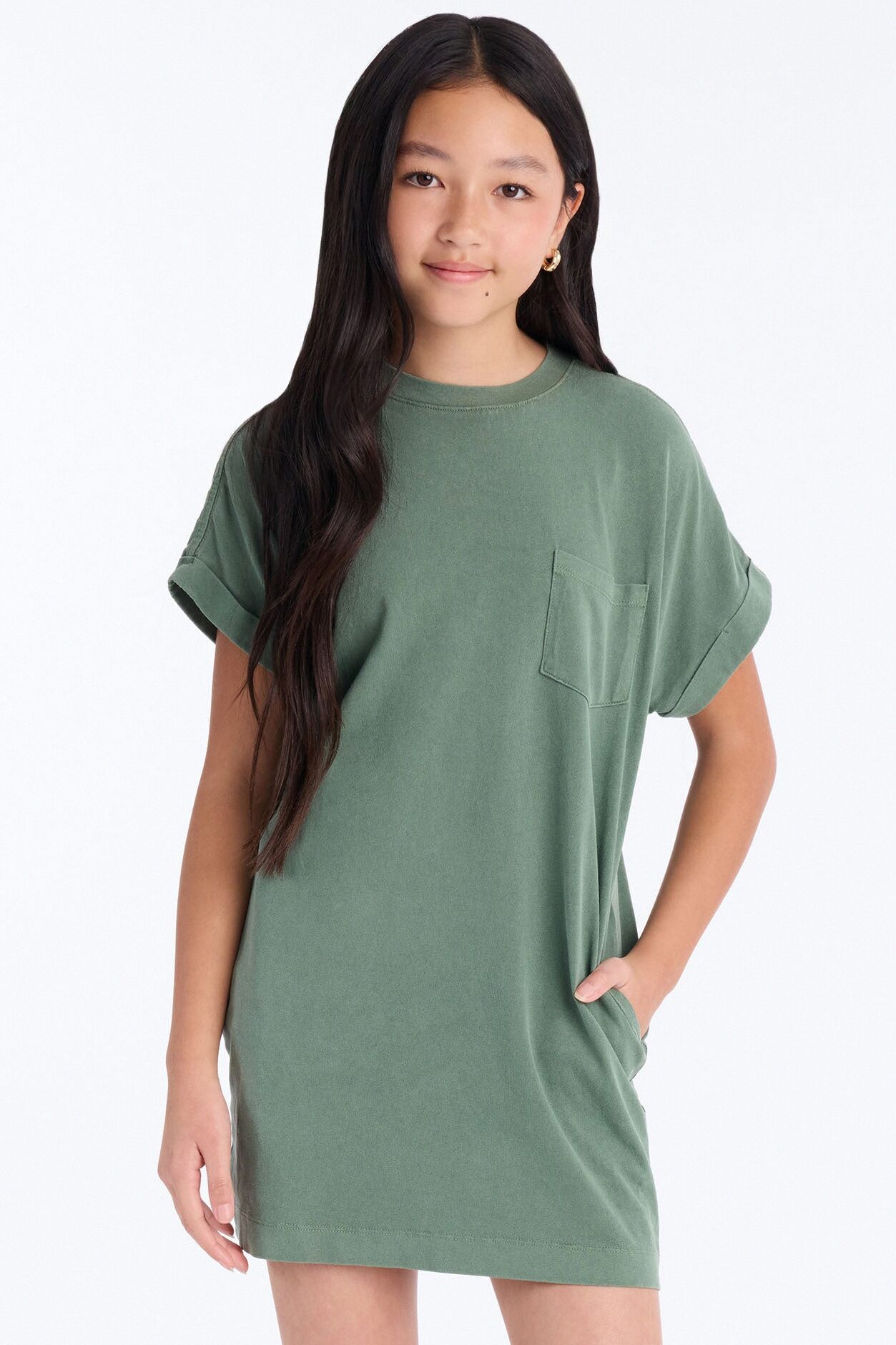 Mini Krystal TShirt Dress - Green