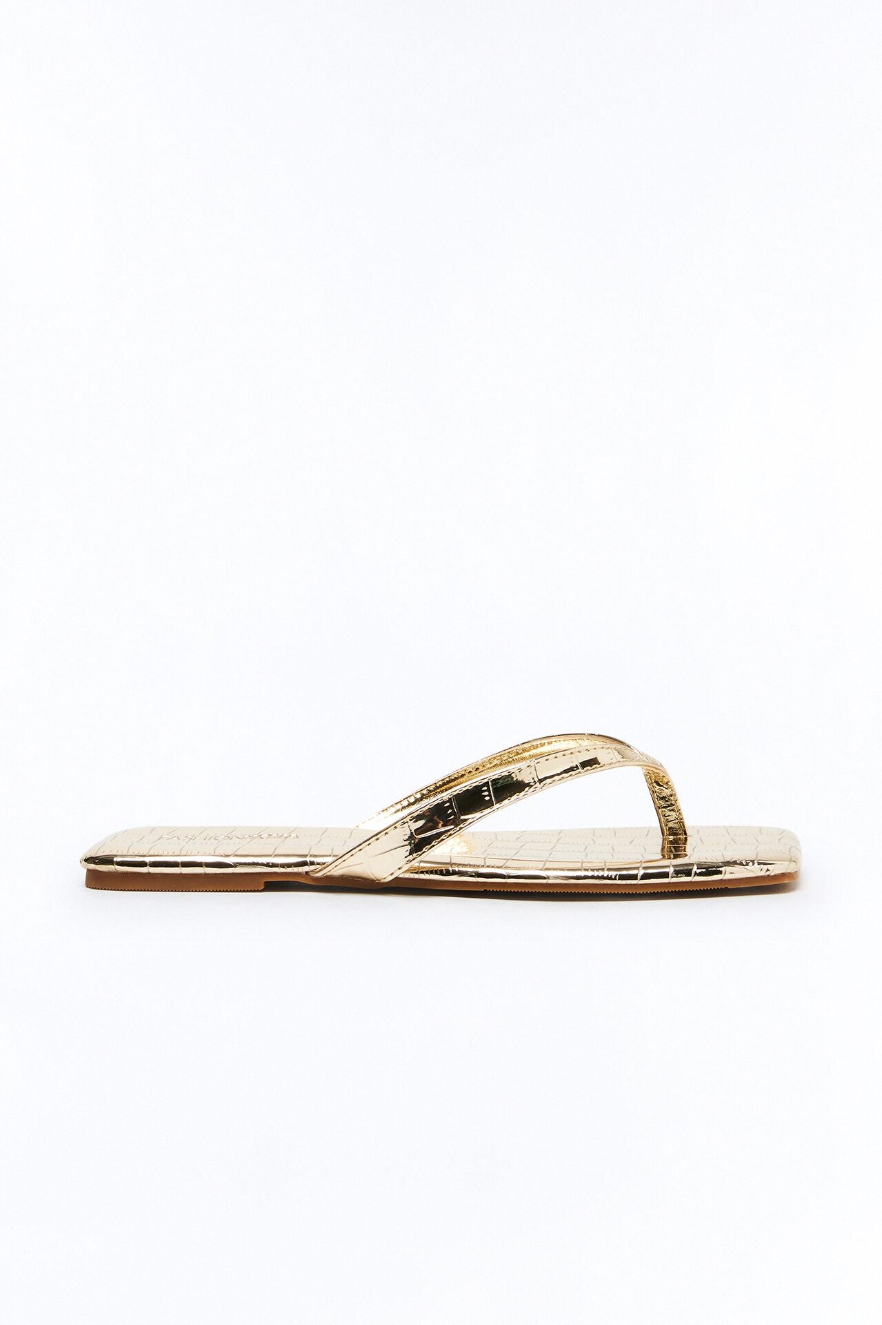 Capeside Square Toe Flip Flops - Gold