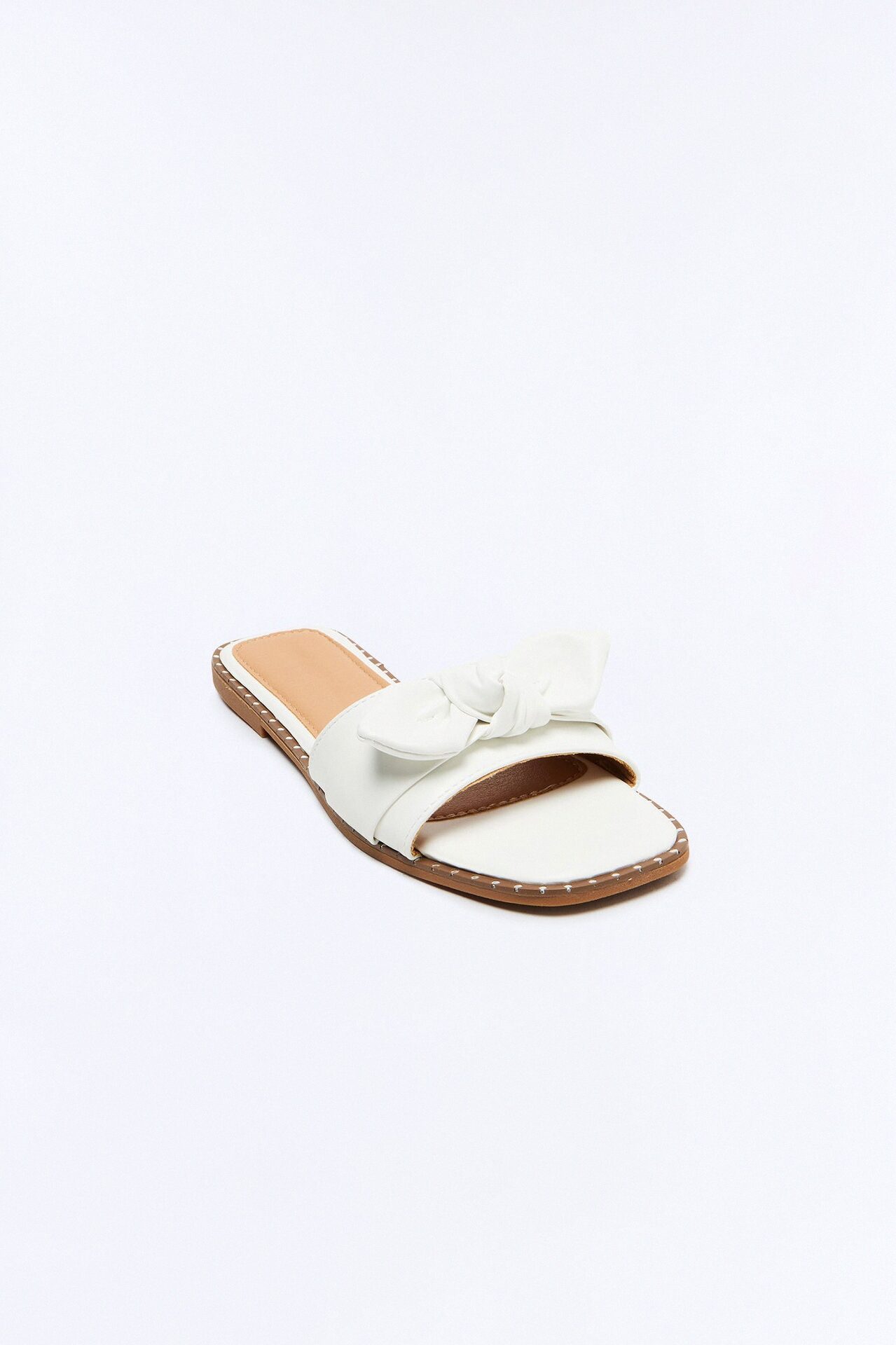 Liri Bow Slip On Sandals - White
